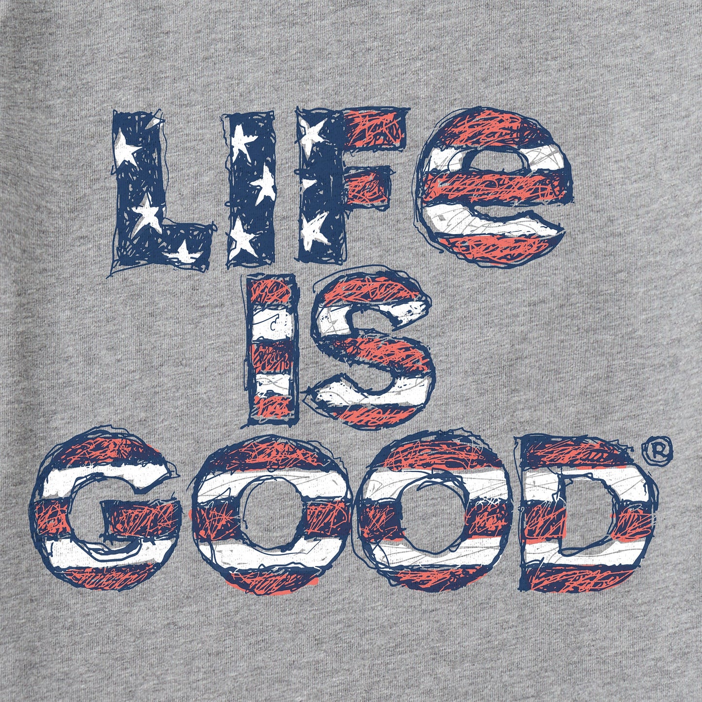 Kids Scribble Flag Stack Short Sleeve Crusher Tee