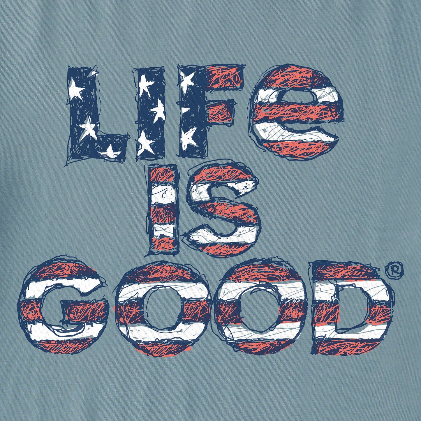 Women's Scribble Flag Stack Short Sleeve Crusher Tee