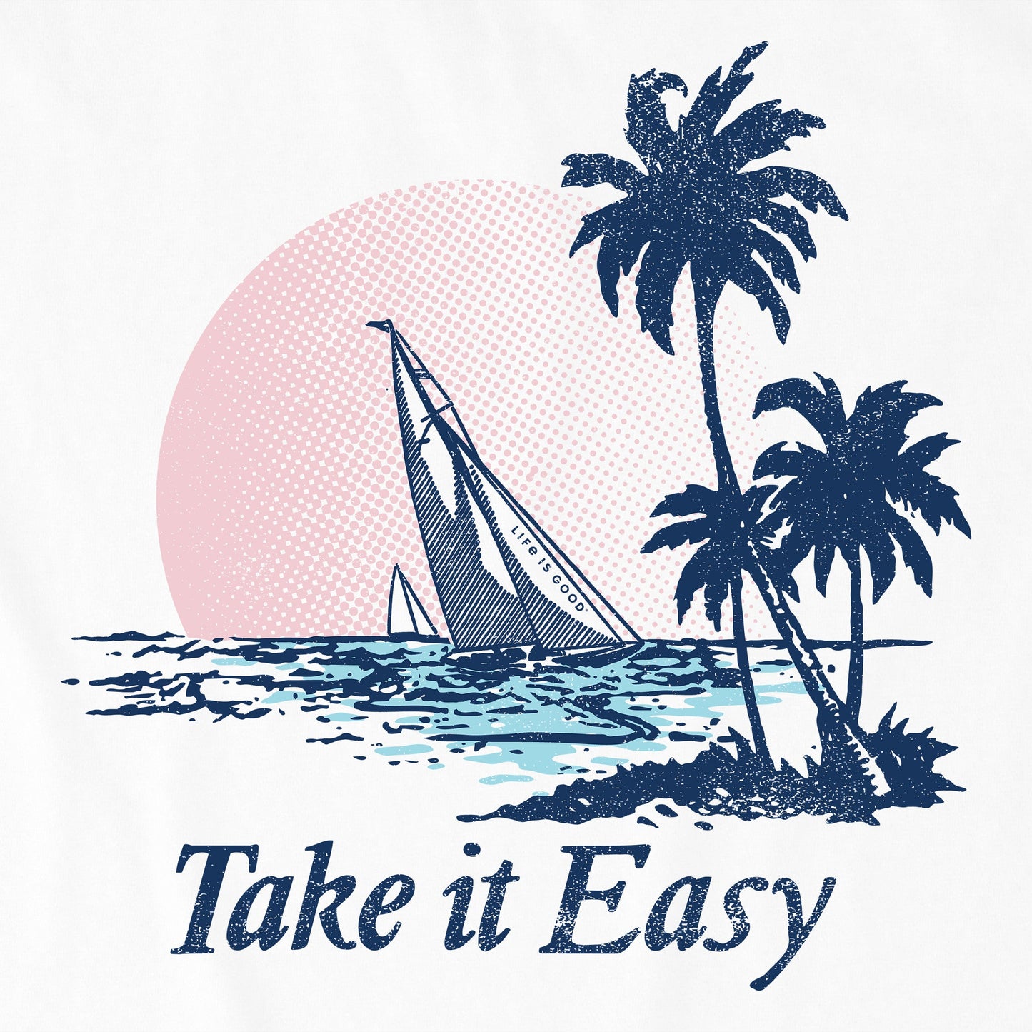 Women's Take it Easy Sail Boat Short Sleeve Crusher Tee