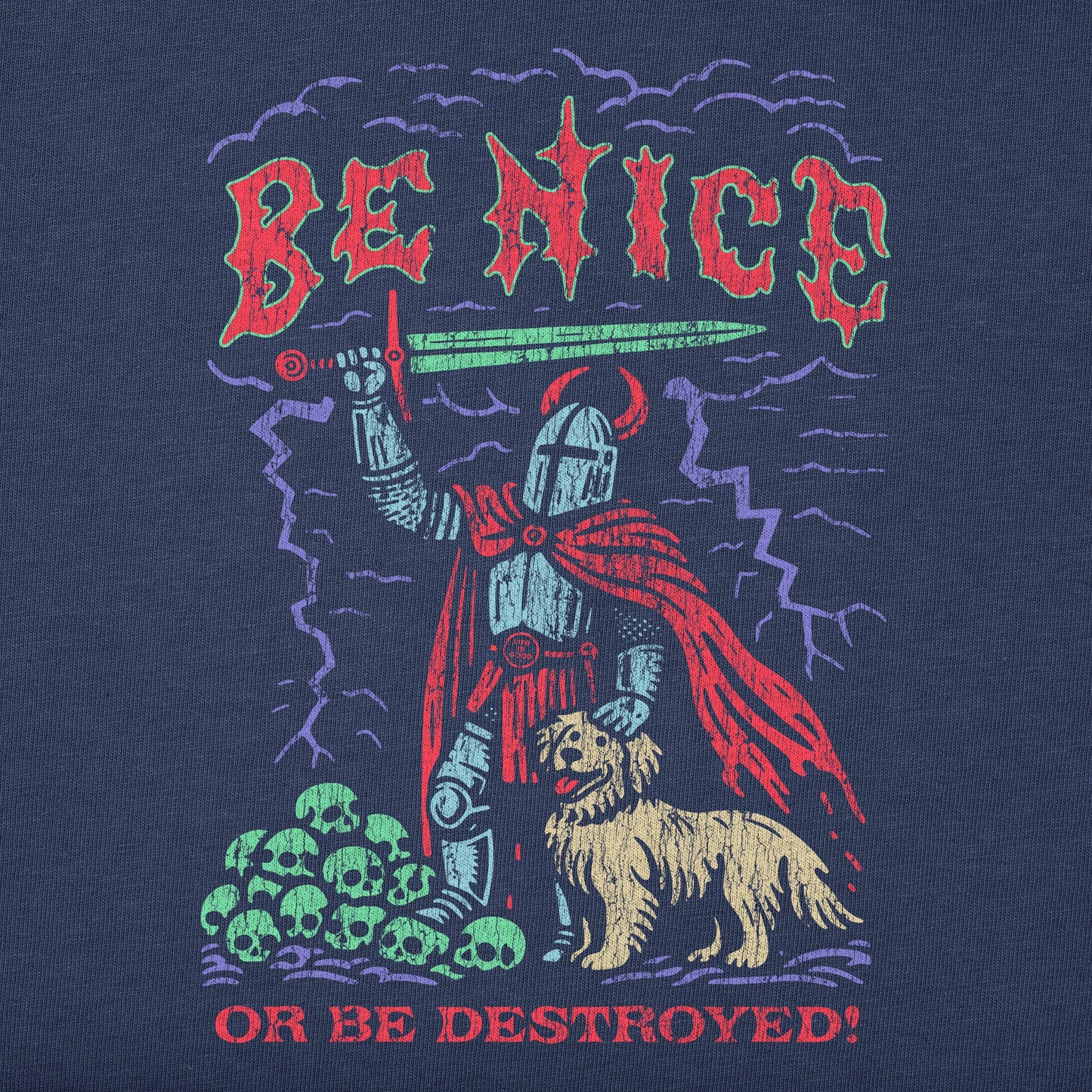 Kids Be Nice or be Destroyed Short Sleeve Crusher Tee