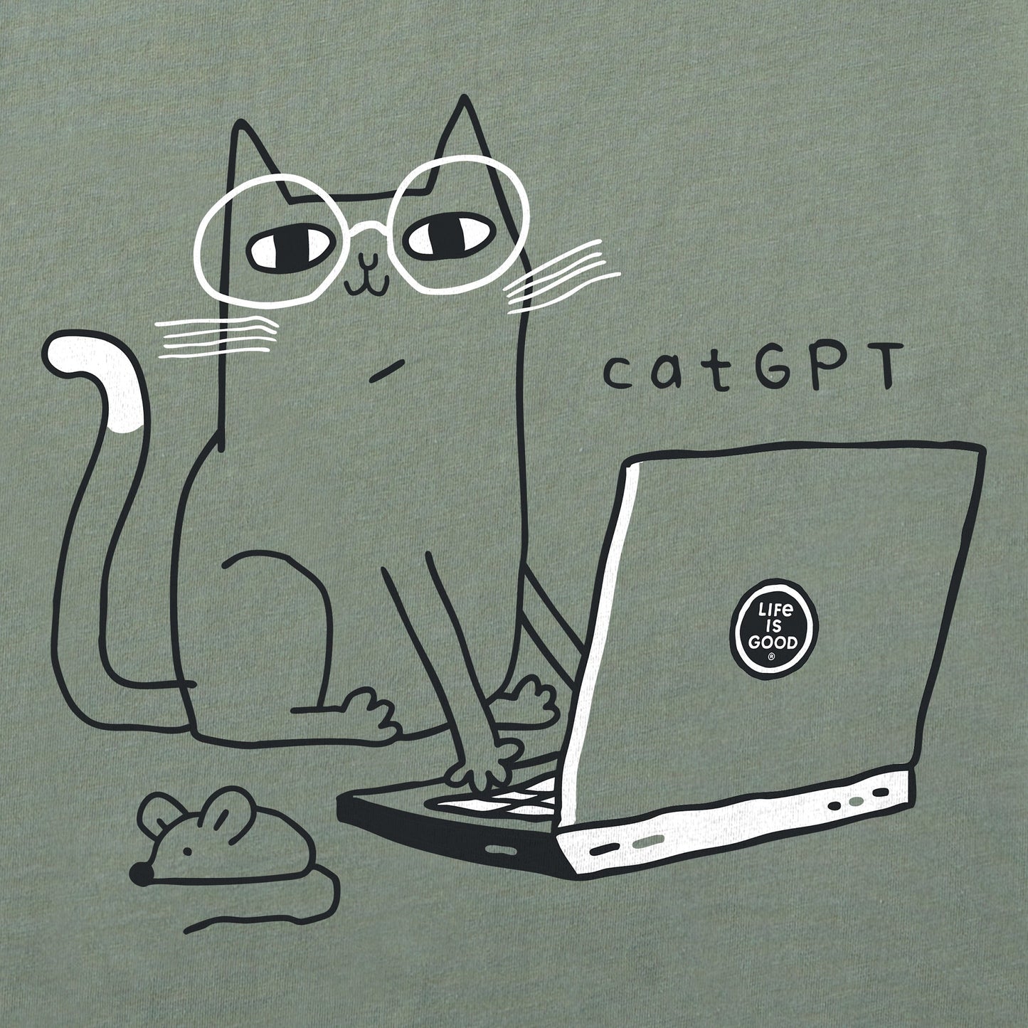 Men's CatGPT Laptop Short Sleeve Tee