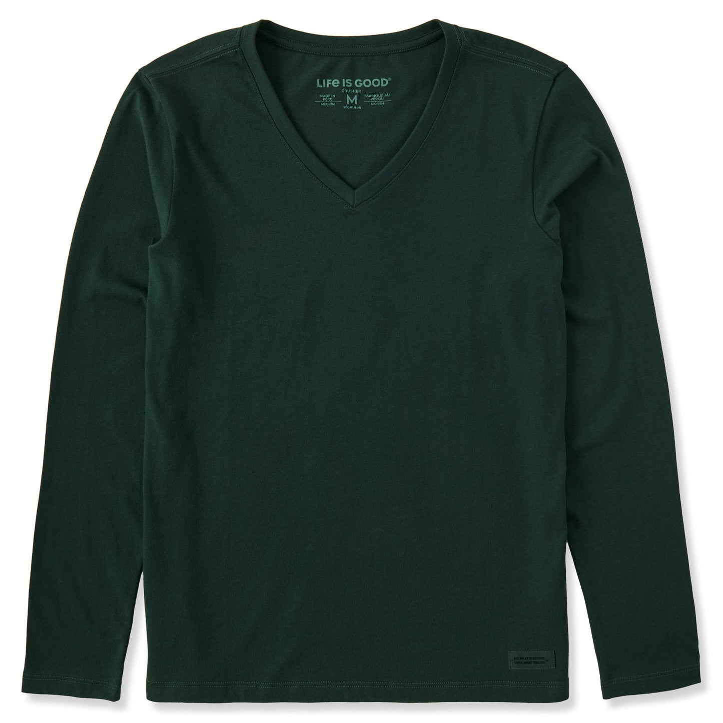 Women's Solid Long Sleeve Crusher Vee