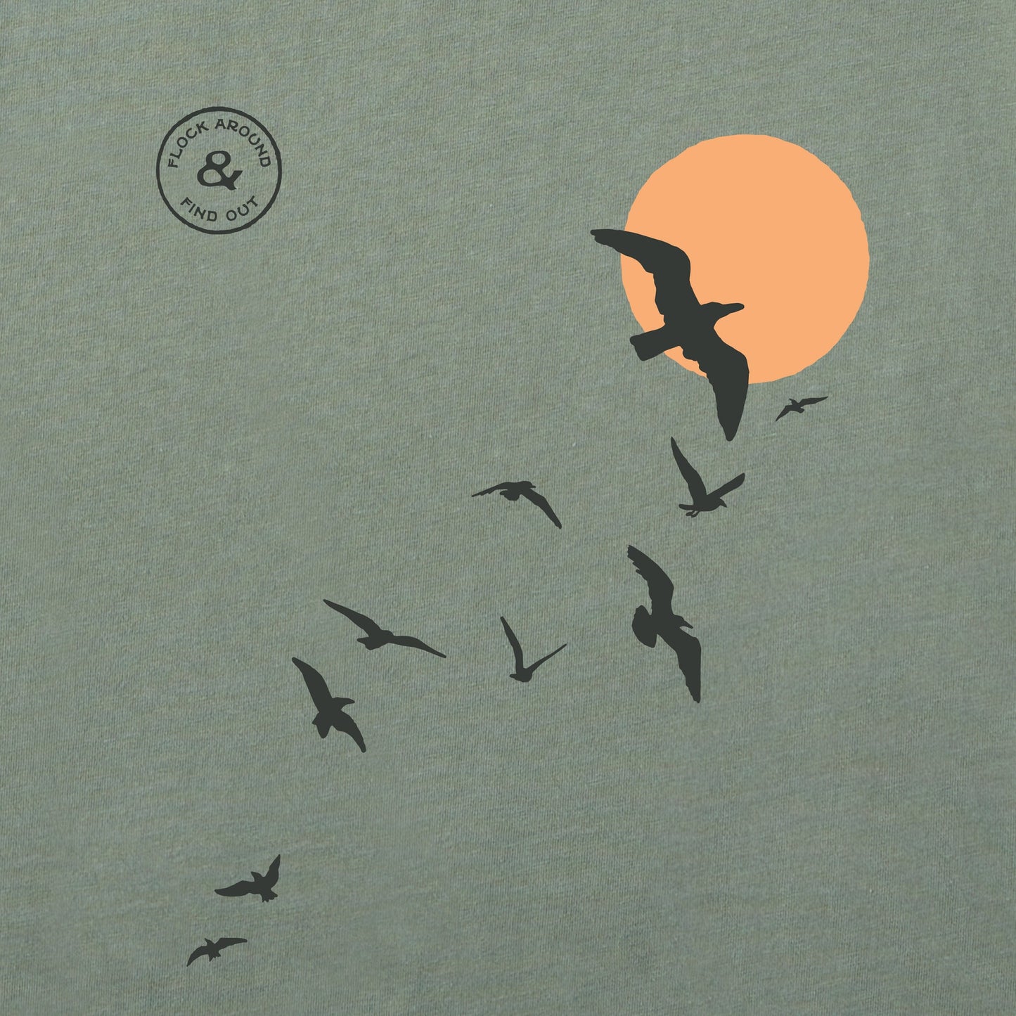 Women's Flock Around Birds Short Sleeve Crusher Boxy Tee