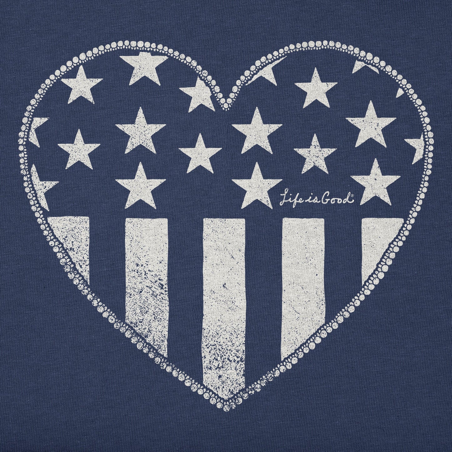 Women's Star Spangled Heart Short Sleeve Crusher Tee