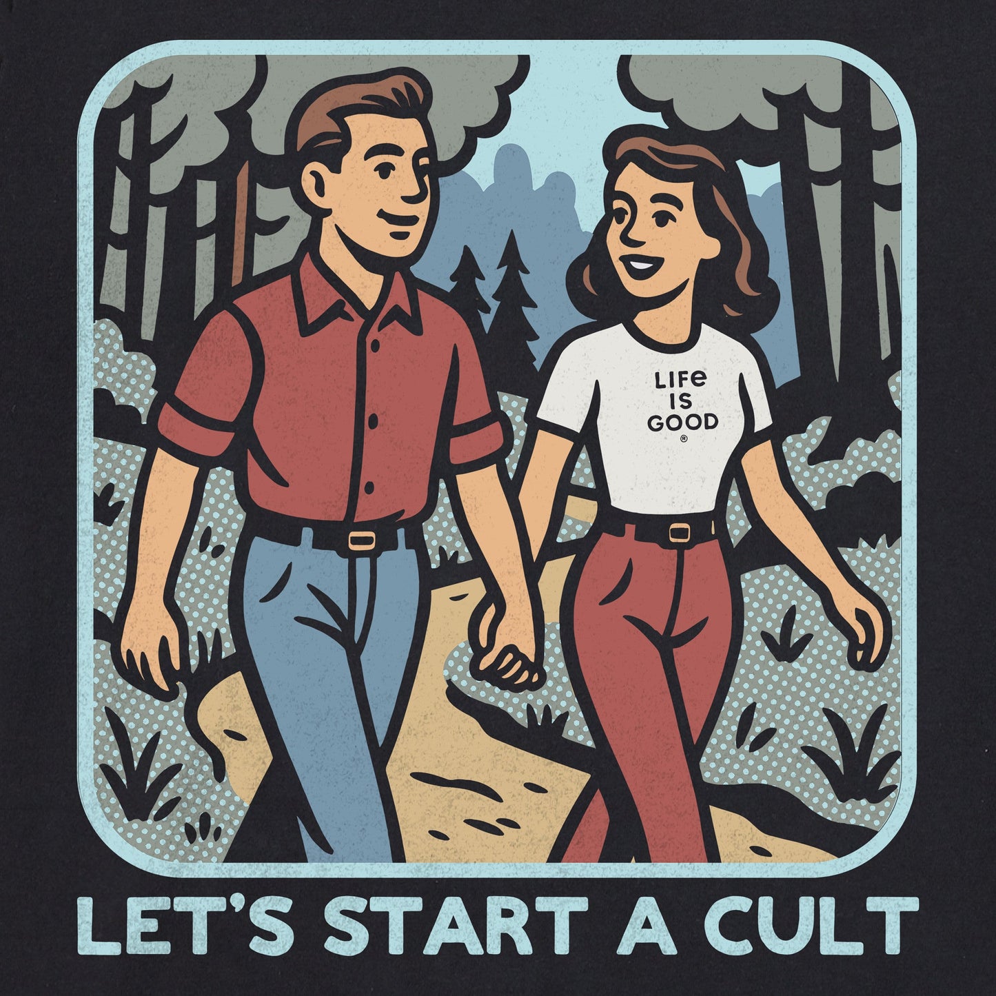 Men's Bert's Shirts Let's Start a Cult Short Sleeve Crusher Tee