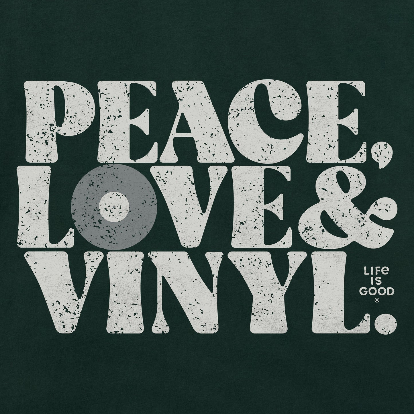 Men's Peace Love & Vinyl Short Sleeve Crusher Tee