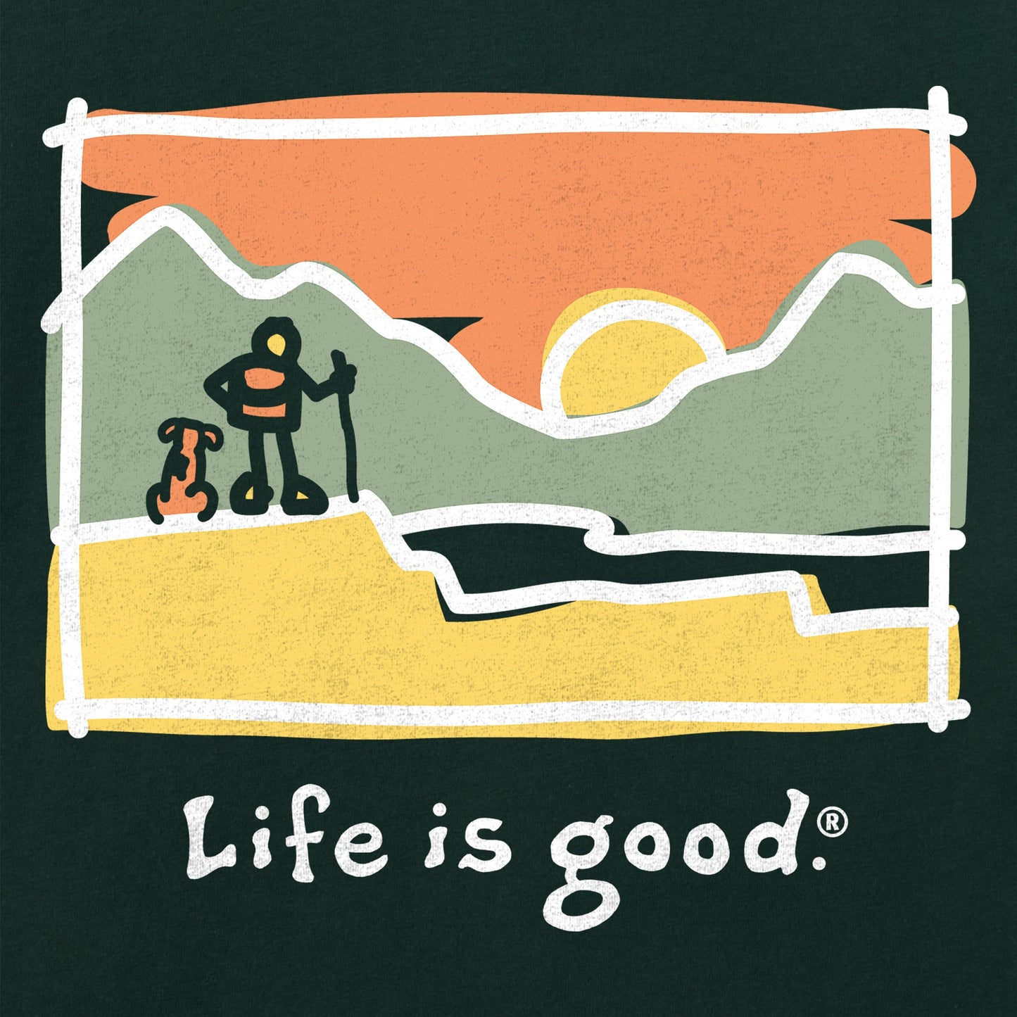 Men's Sunset Scenic Landscape Short Sleeve Crusher Tee