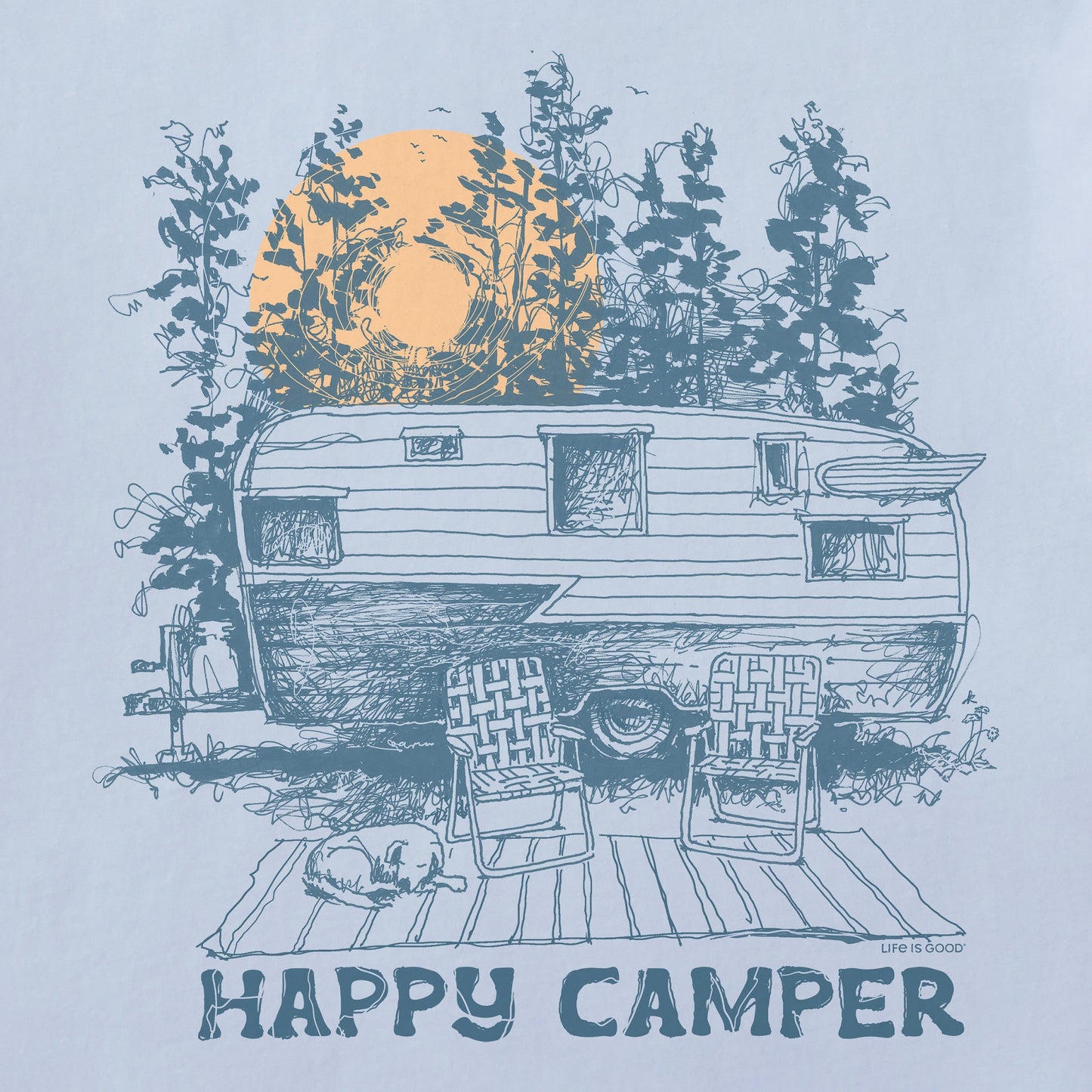 Women's Happy Camper Forest Short Sleeve Crusher Boxy Tee
