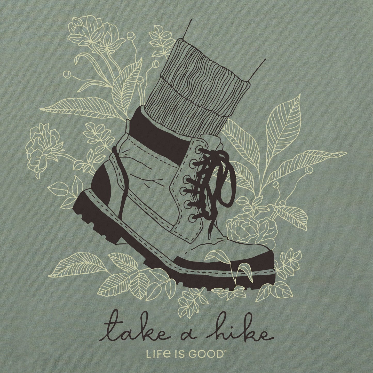 Women's Take a Hike Footstep Short Sleeve Crusher Boxy Tee