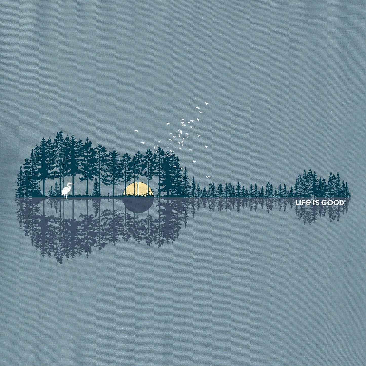 Men's Pine Guitarscape Long Sleeve Crusher Tee