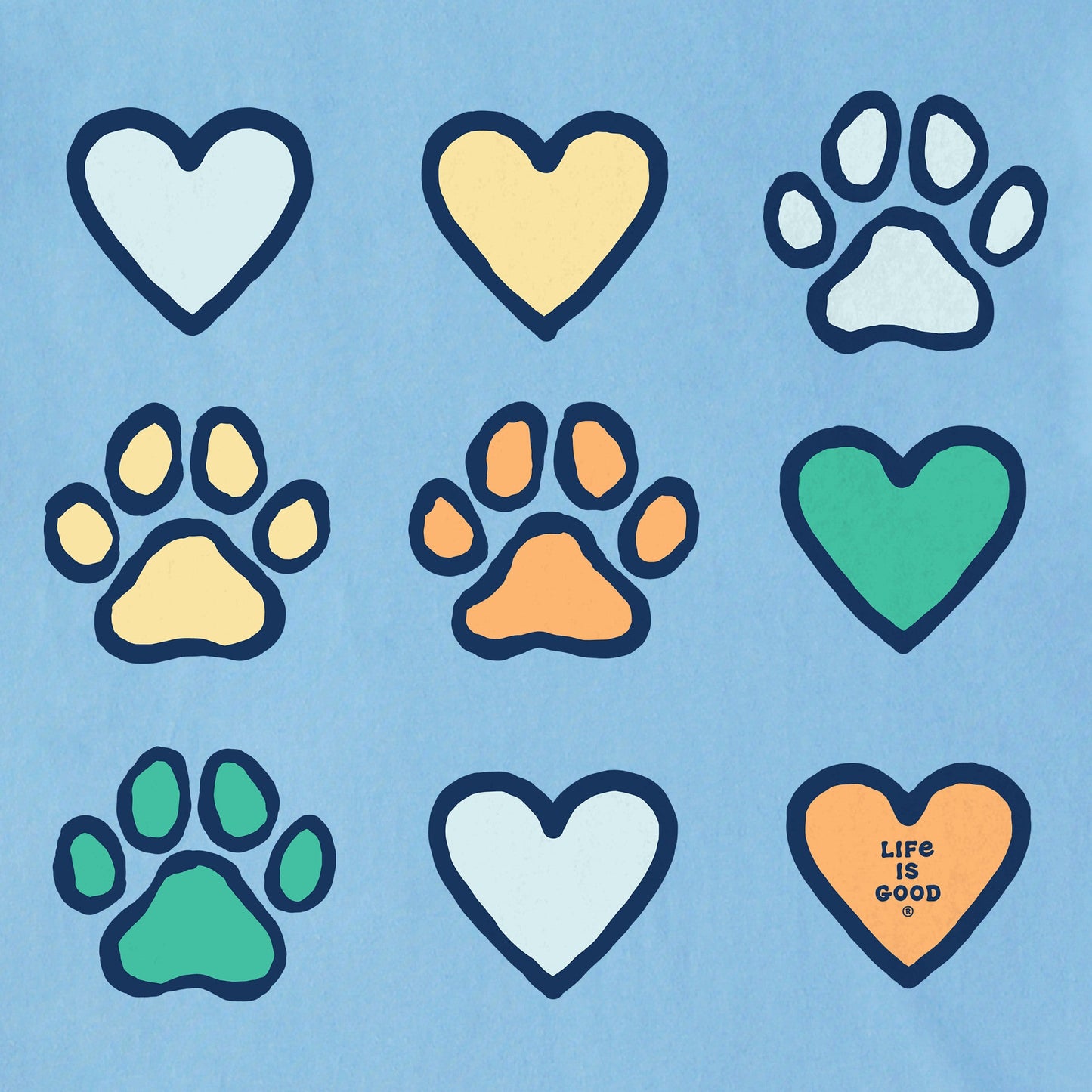 Men's Hearts & Paws Long Sleeve Crusher Tee