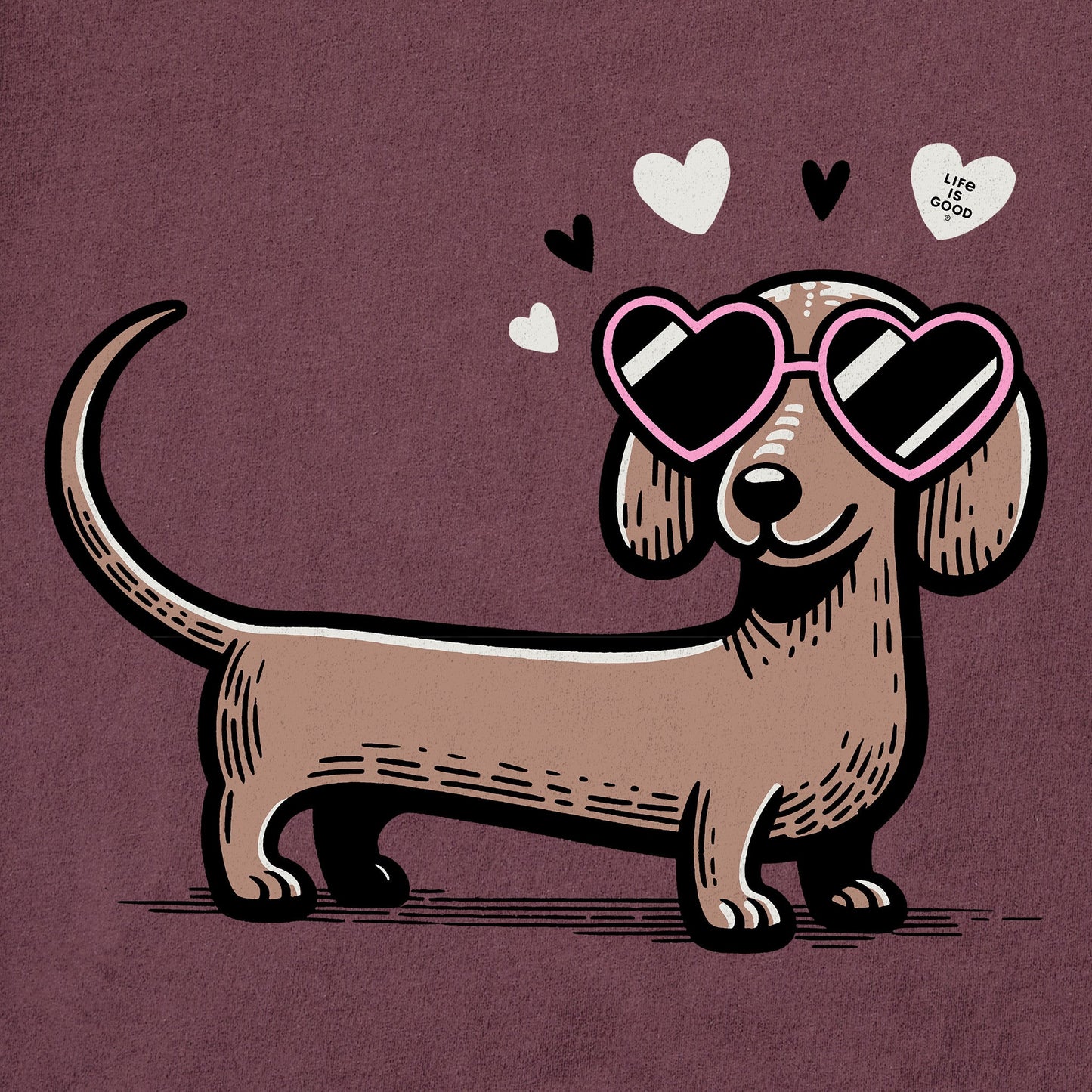 Women's Dachshund Love Short Sleeve Crusher Tee