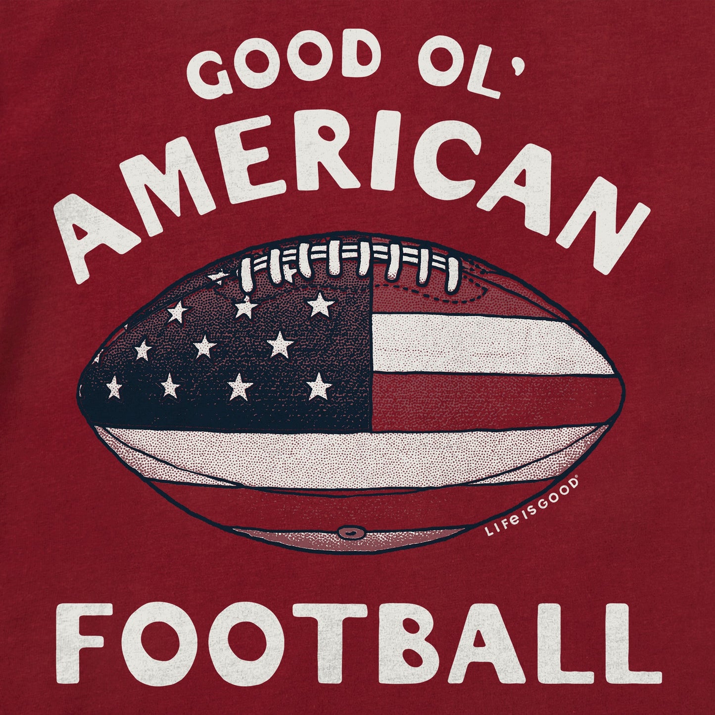 Women's Good Ol' American Flag Football Short Sleeve Crusher Tee