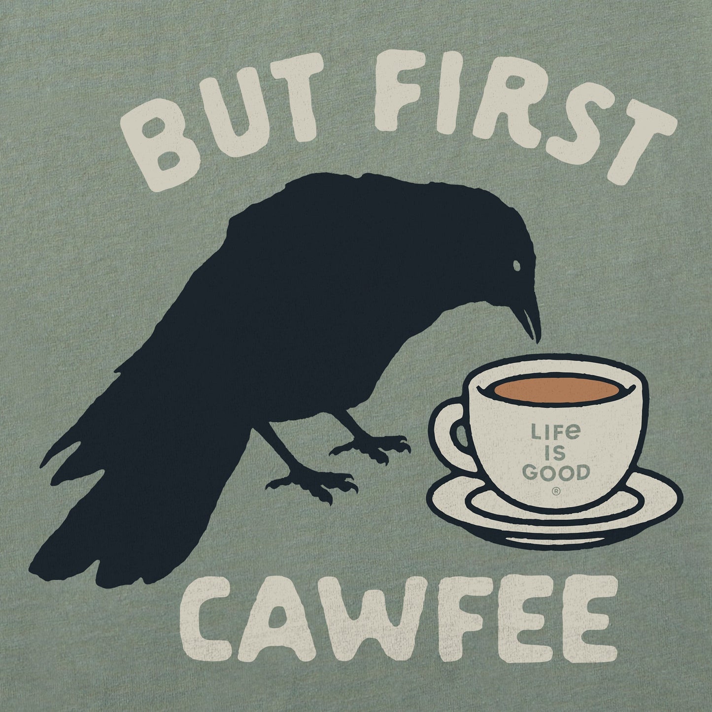 Women's But first Cawfee Short Sleeve Crusher Boxy Tee