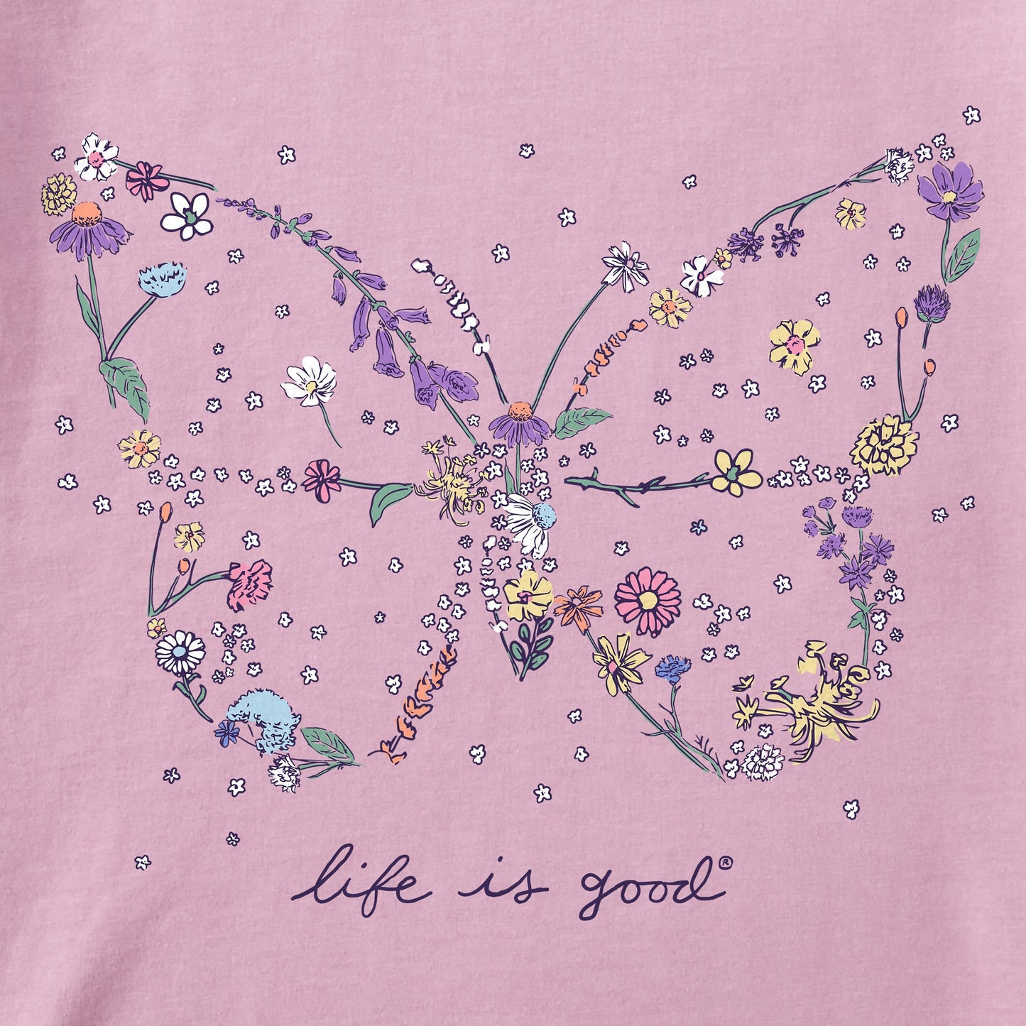 Women's Wildflower Butterfly Shape Short Sleeve Crusher Vee