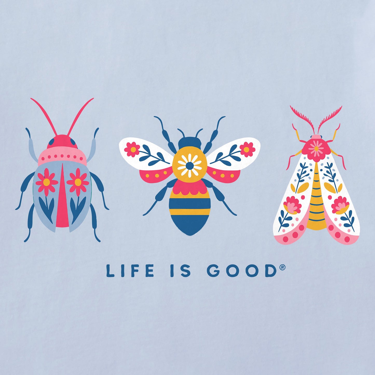 Women's Three Flowerbugs Short Sleeve Crusher Vee