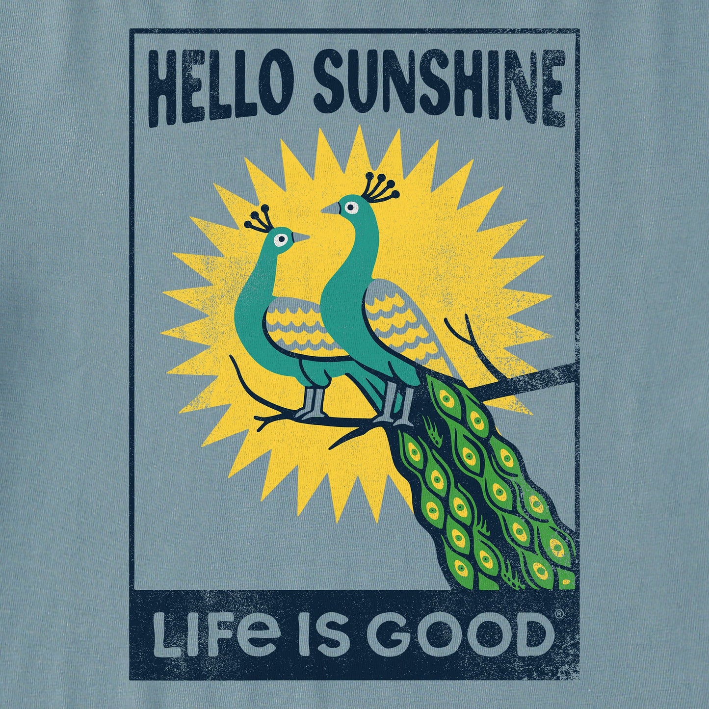 Men's Hello Sunshine Peacock Short Sleeve Crusher Tee
