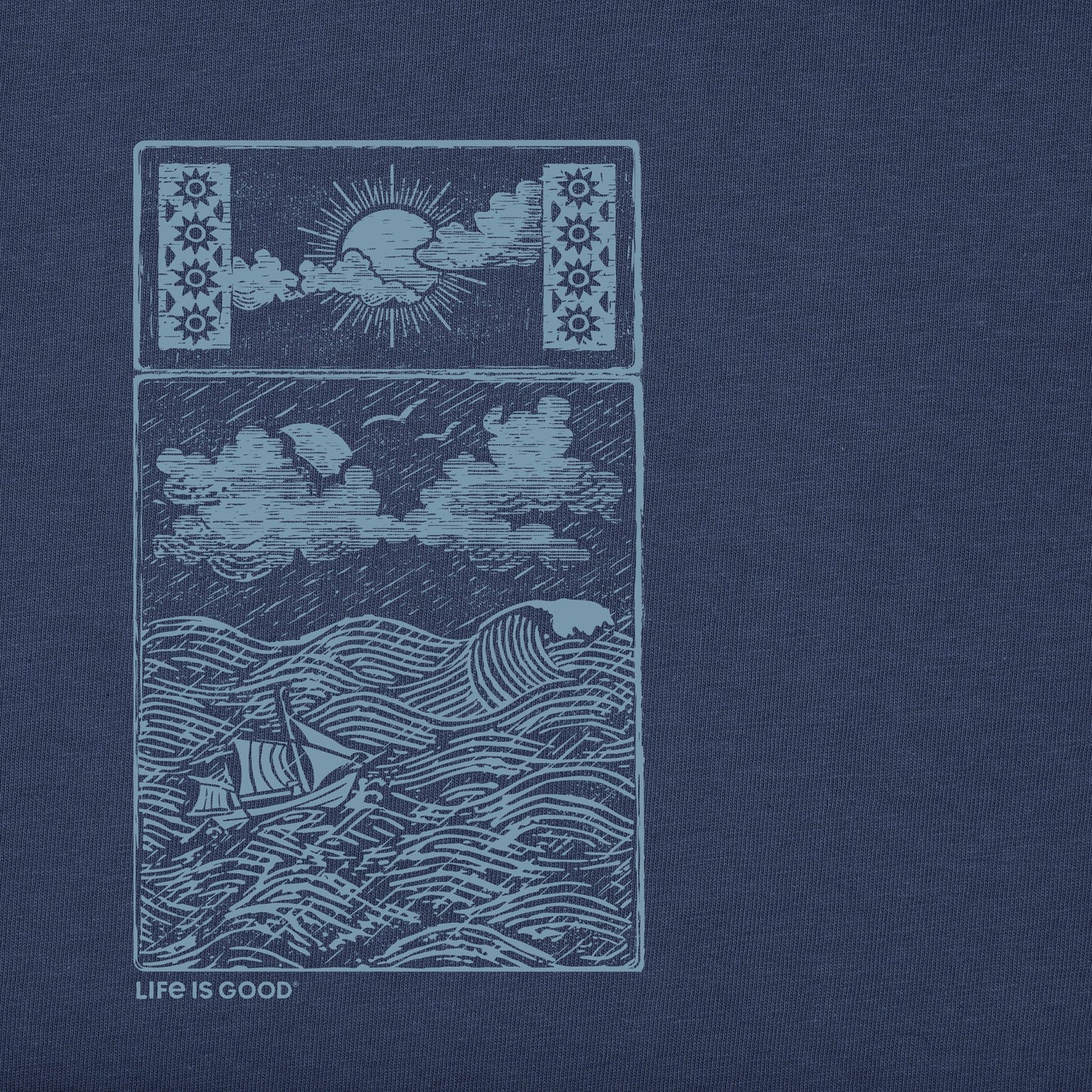 Men's Lighthouse Woodblock Short Sleeve Crusher Tee