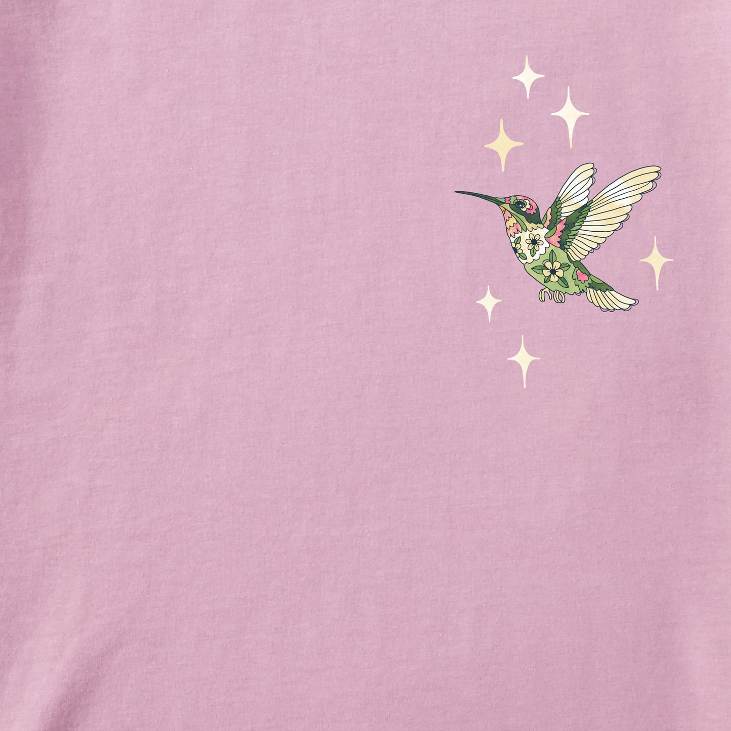 Women's Watercolor Hummingbird Flowers Short Sleeve Crusher Tee