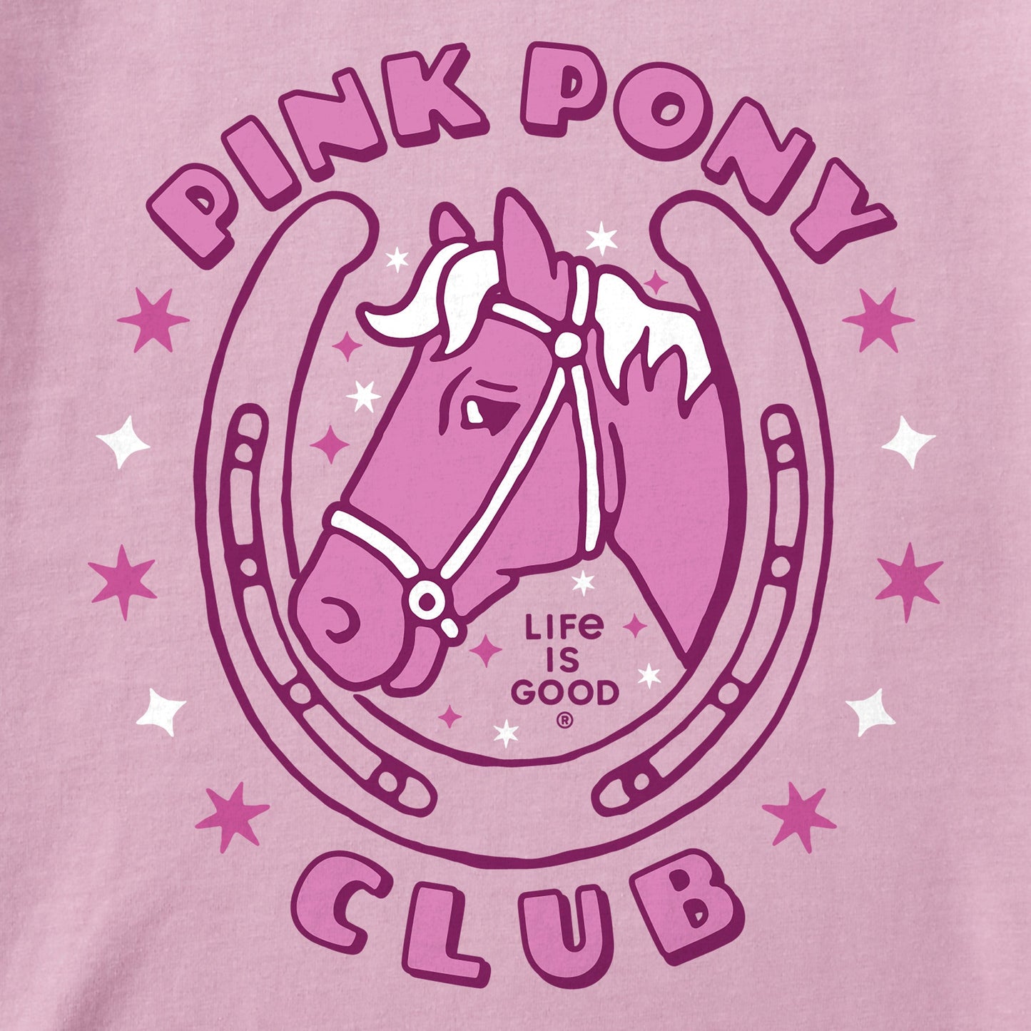 Toddler Pink Pony Club Short Sleeve Crusher Tee