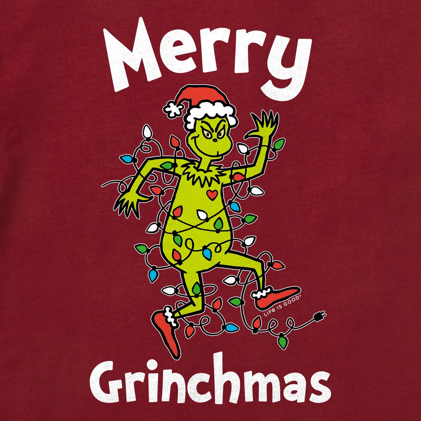 Kids Grinch Making Spirits Bright Long Sleeve Crusher Tee