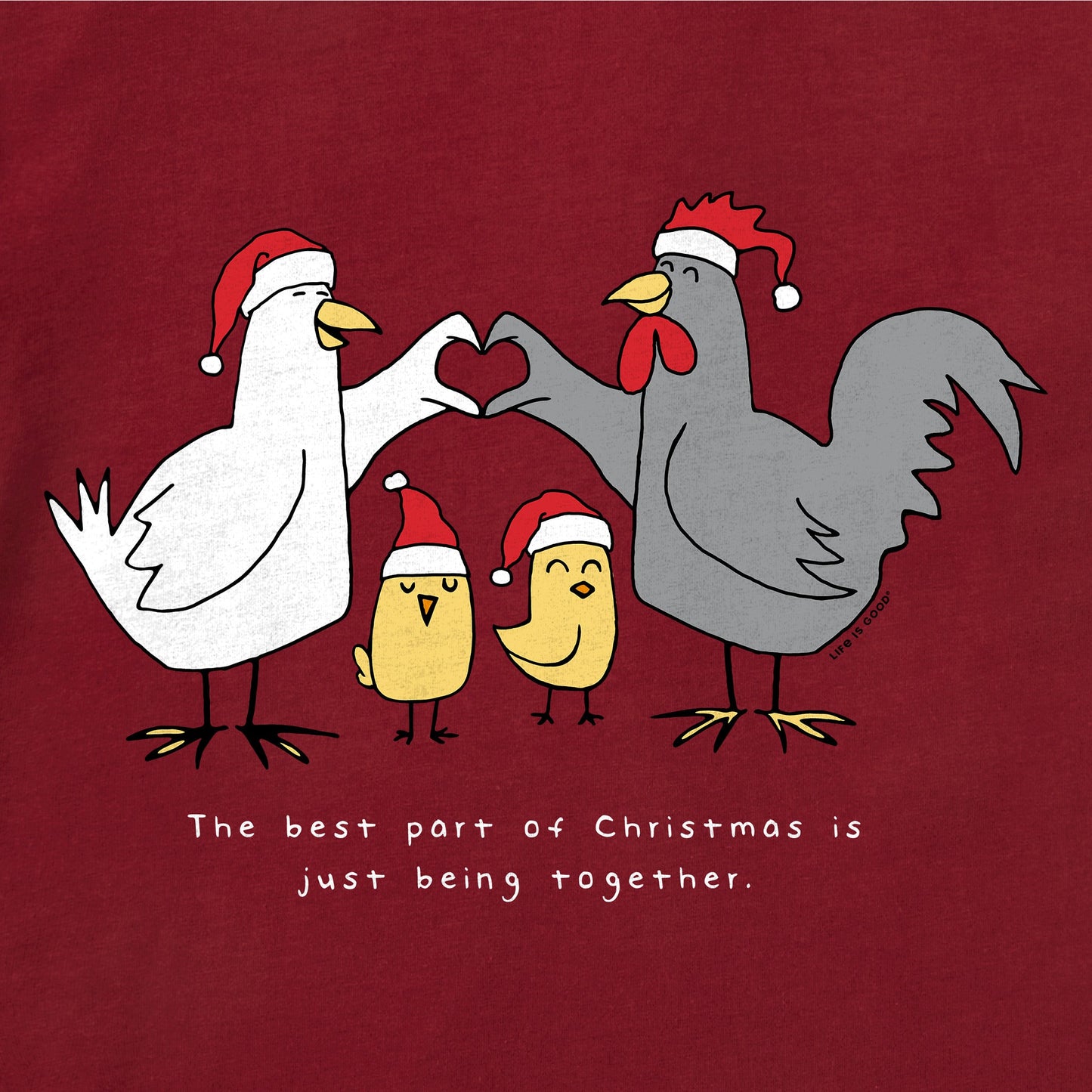 Kids Being Together Chicken Fam Long Sleeve Crusher Tee