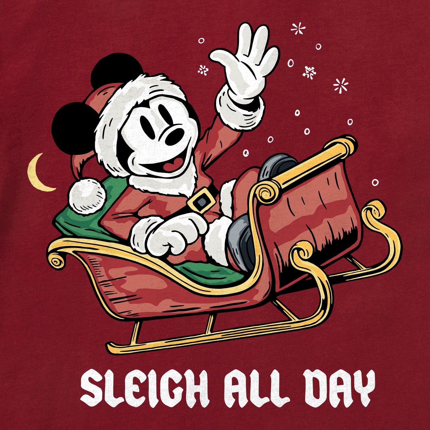 Kids Sleigh All Day Santa Long Sleeve Crusher Tee