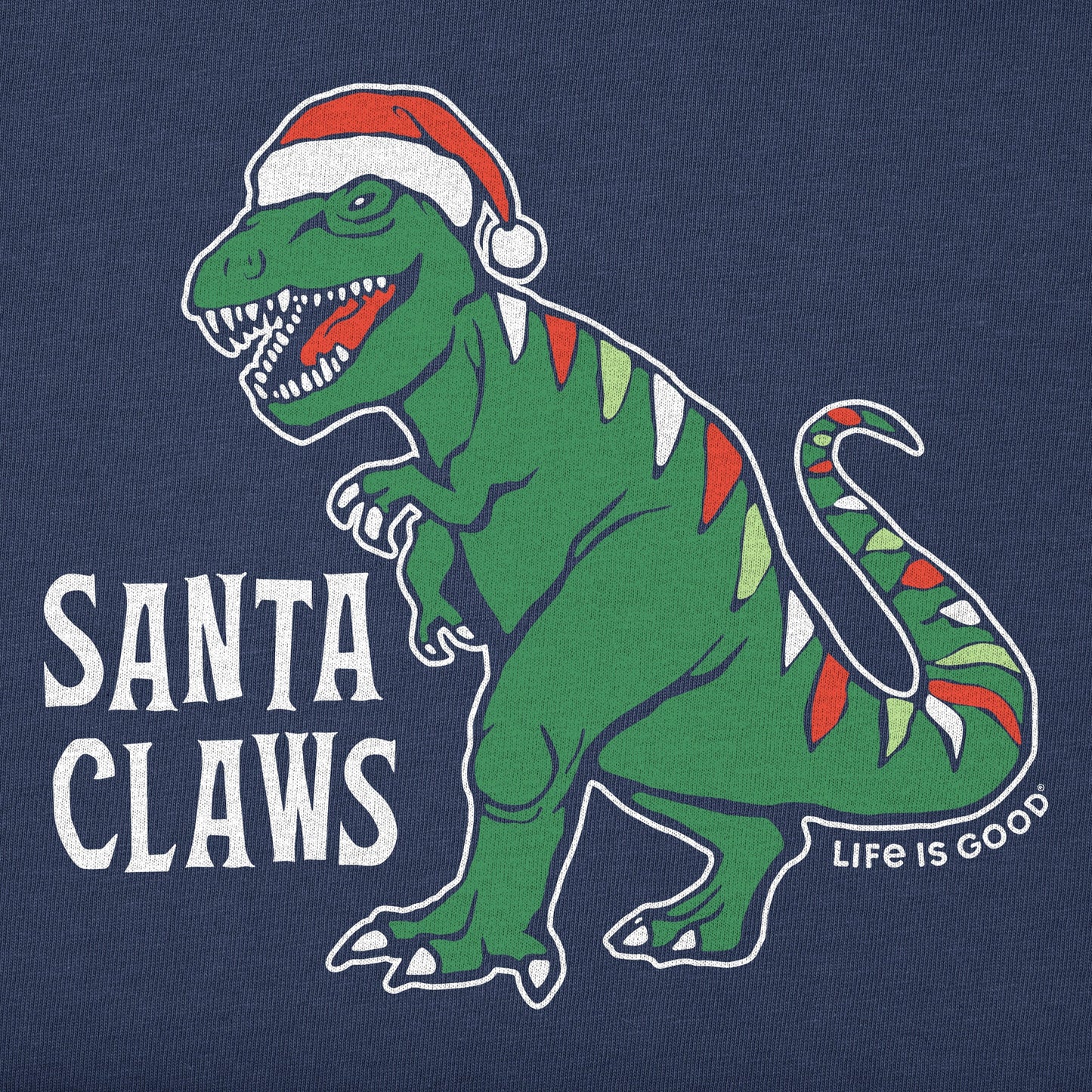 Kids Santa Claws Dino Long Sleeve Crusher Tee