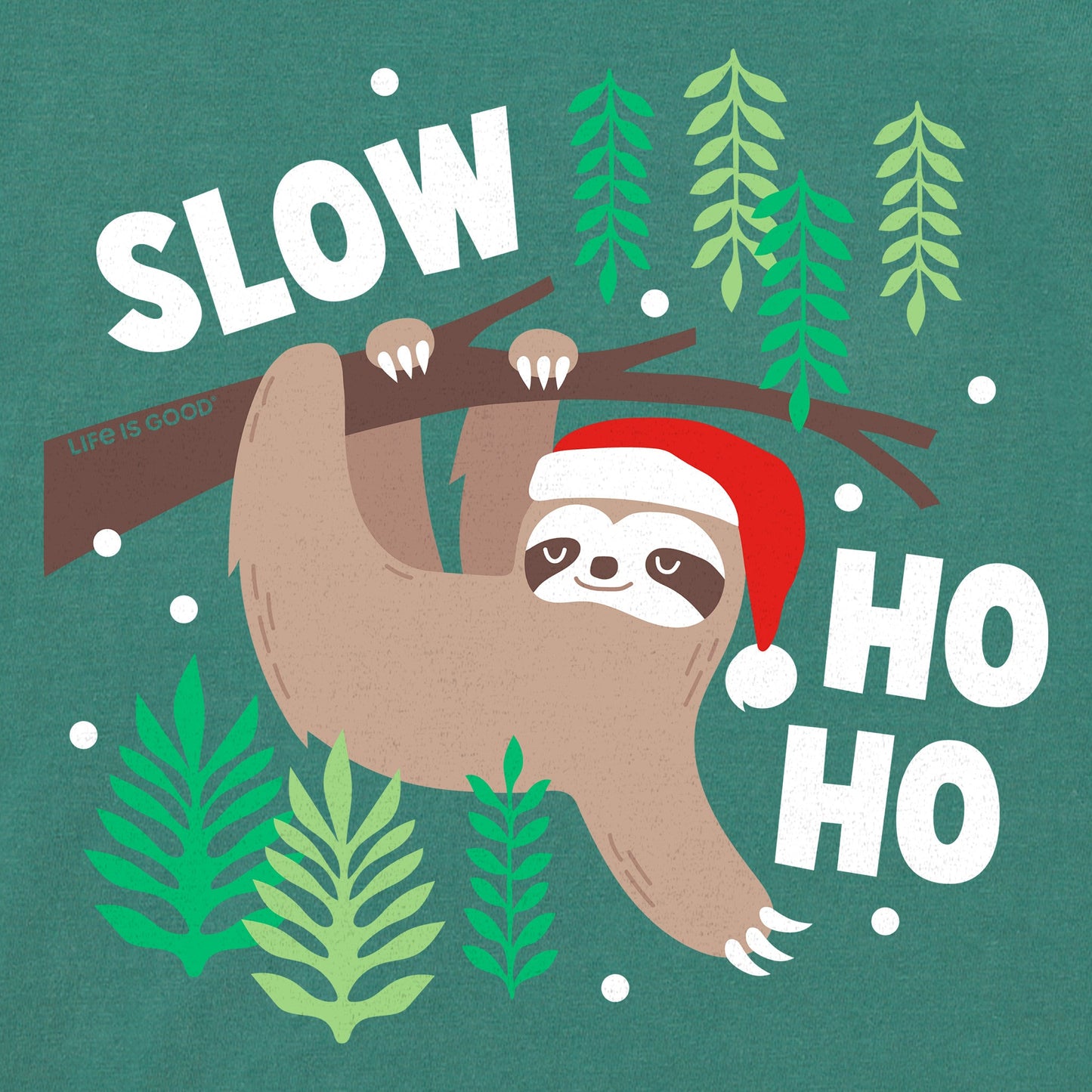 Kids Slow Ho Ho Sloth Long Sleeve Crusher Tee