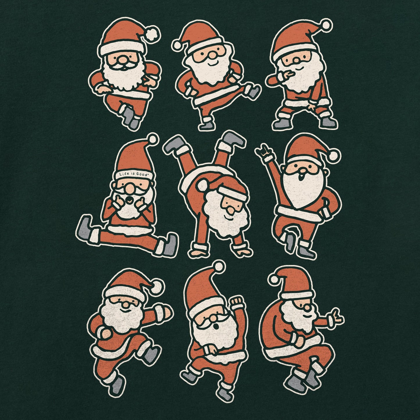 Kids Dancing Santas Grid Long Sleeve Crusher Tee