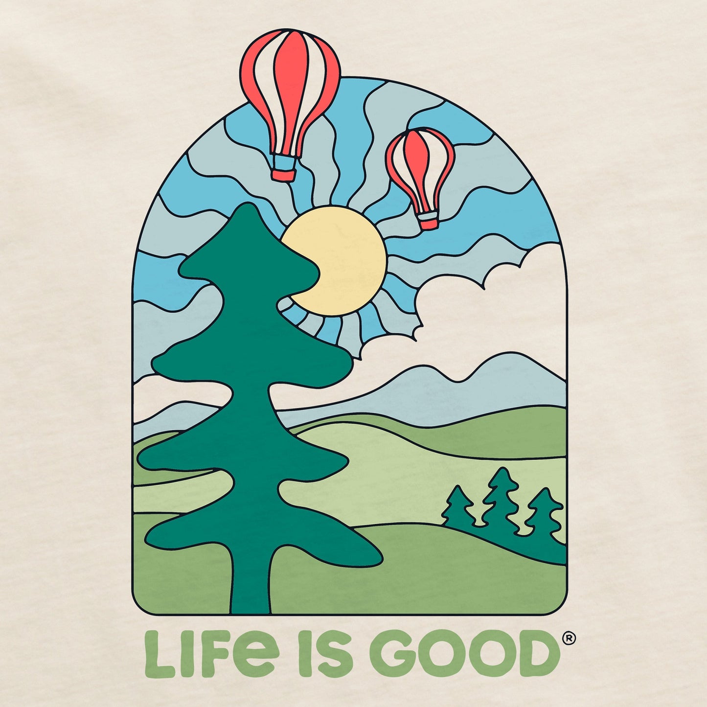 Men's Hot Air Balloons Short Sleeve Crusher Tee