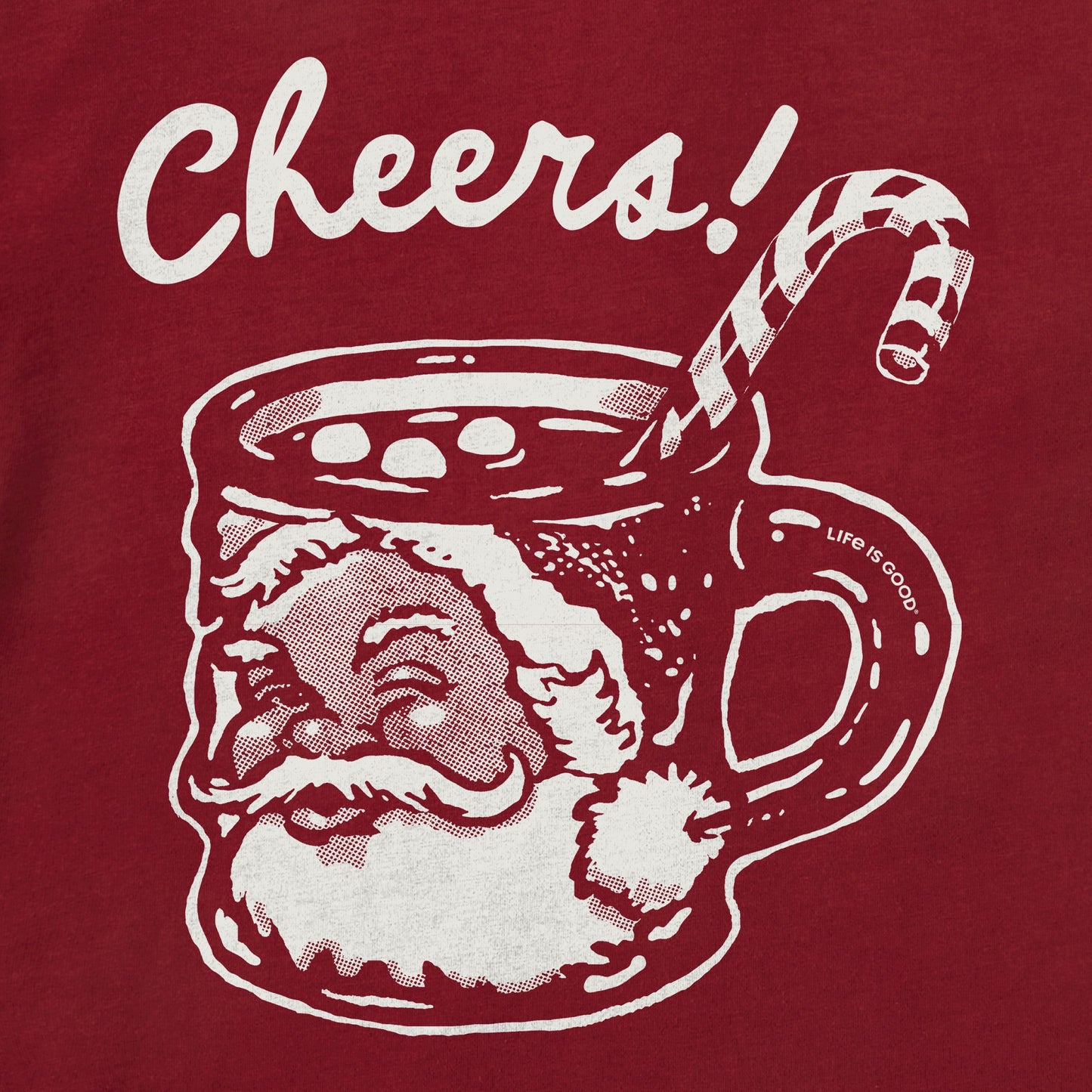 Men's Cheers Santa Mug Long Sleeve Crusher Tee
