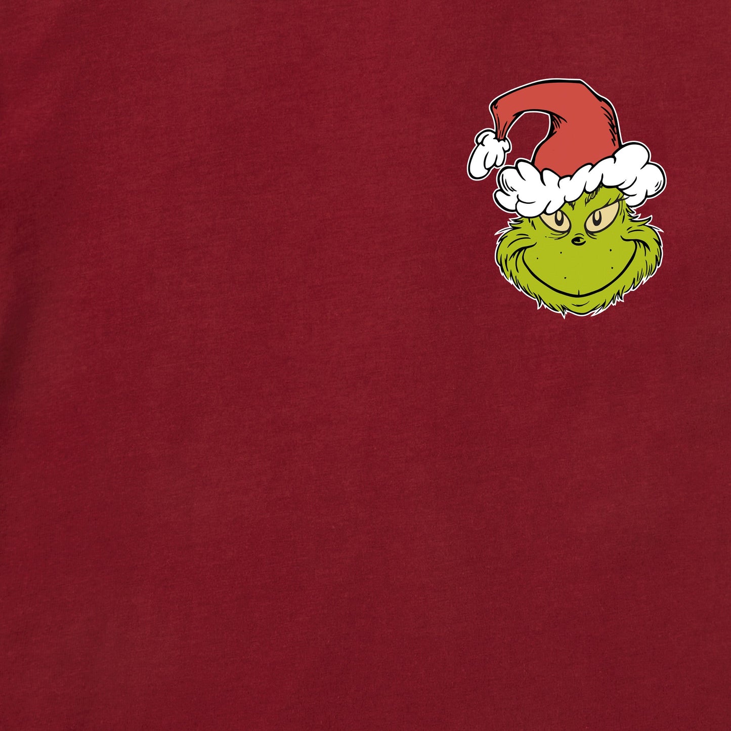 Men's Grinch Santa Hat Long Sleeve Crusher Tee