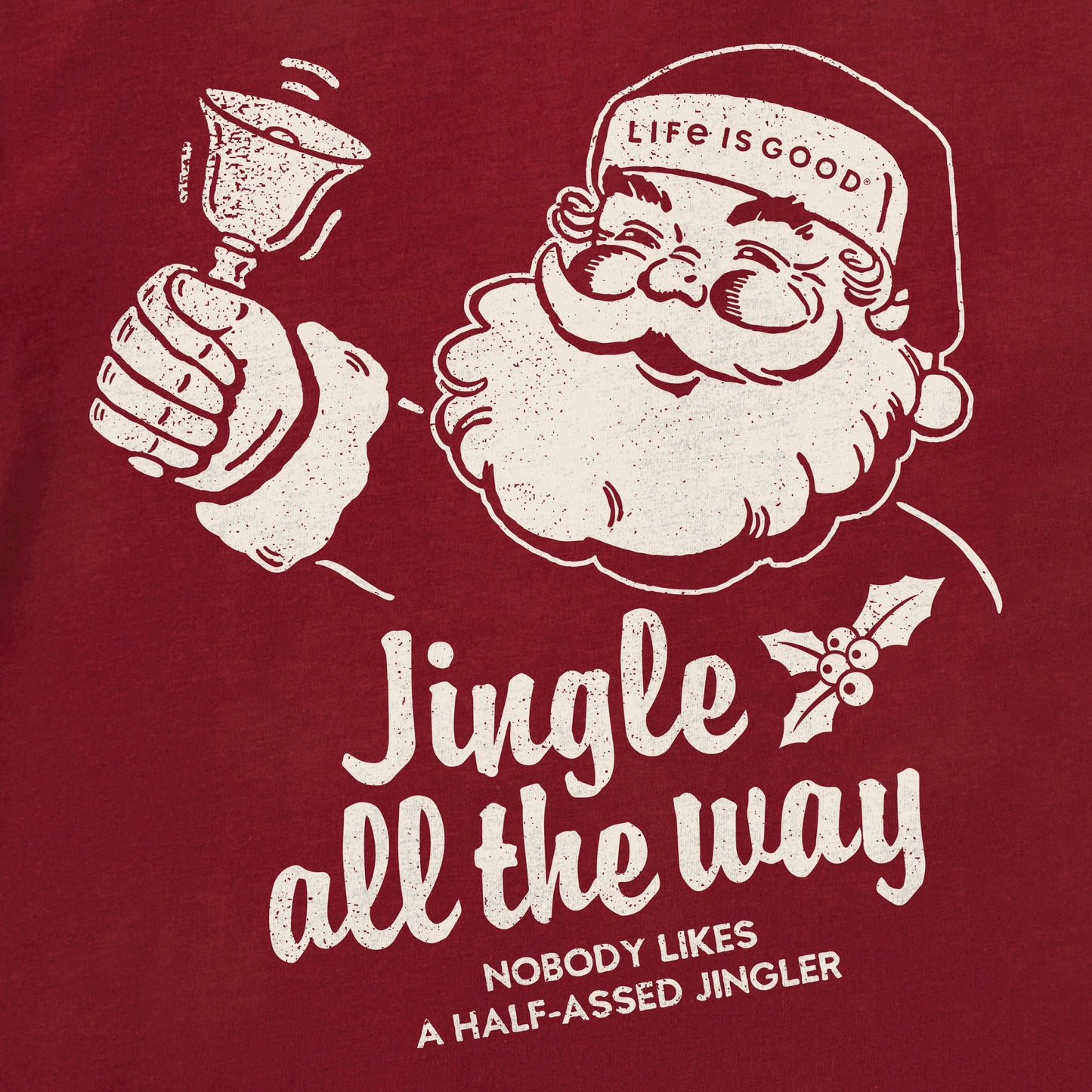 Men's Jingle Santa Long Sleeve Crusher Tee
