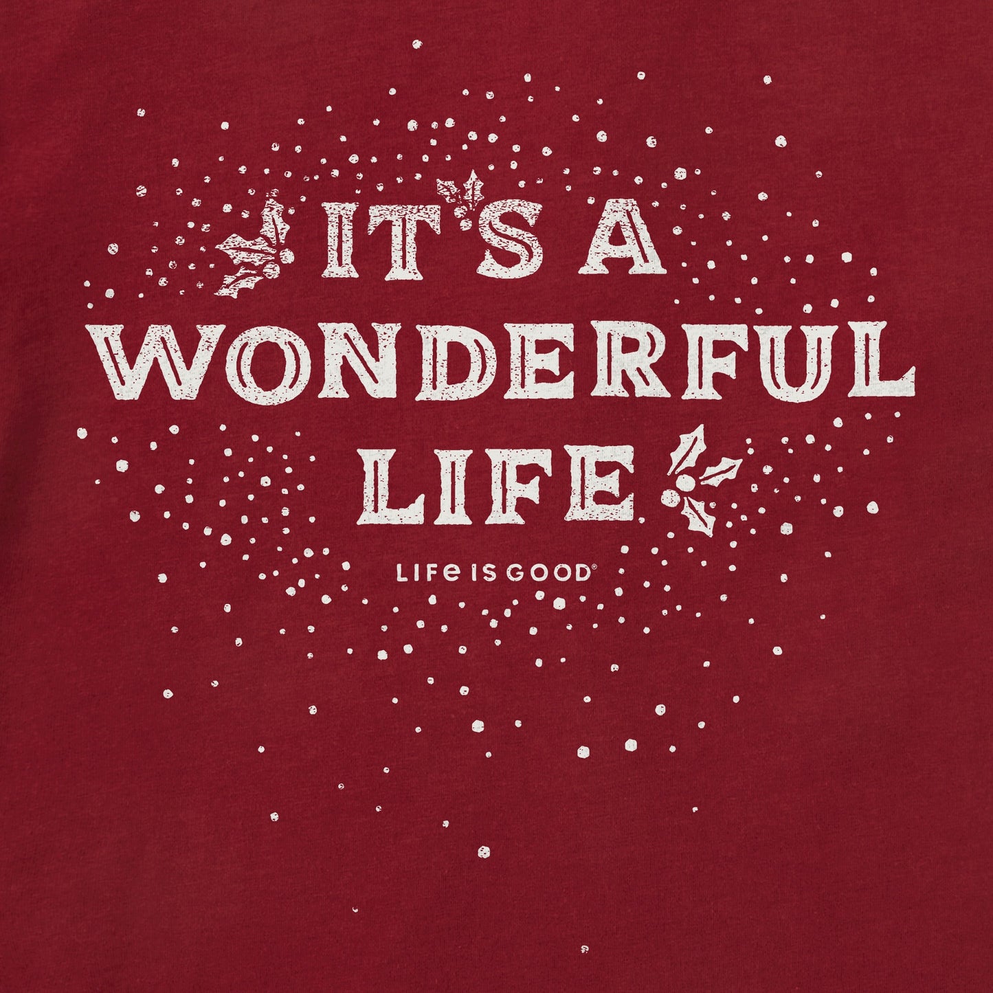 Men's Wordsmith It's a Wonderful Life Holly Long Sleeve Crusher Tee