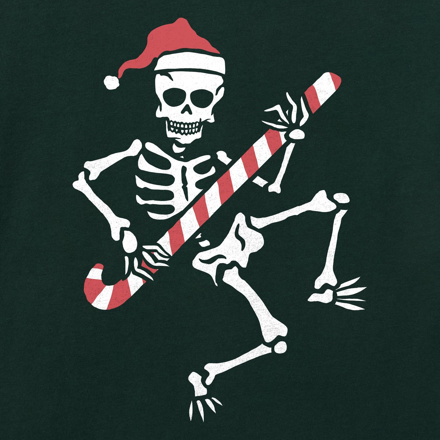 Men's Candy Cane Skeleton Long Sleeve Crusher Tee