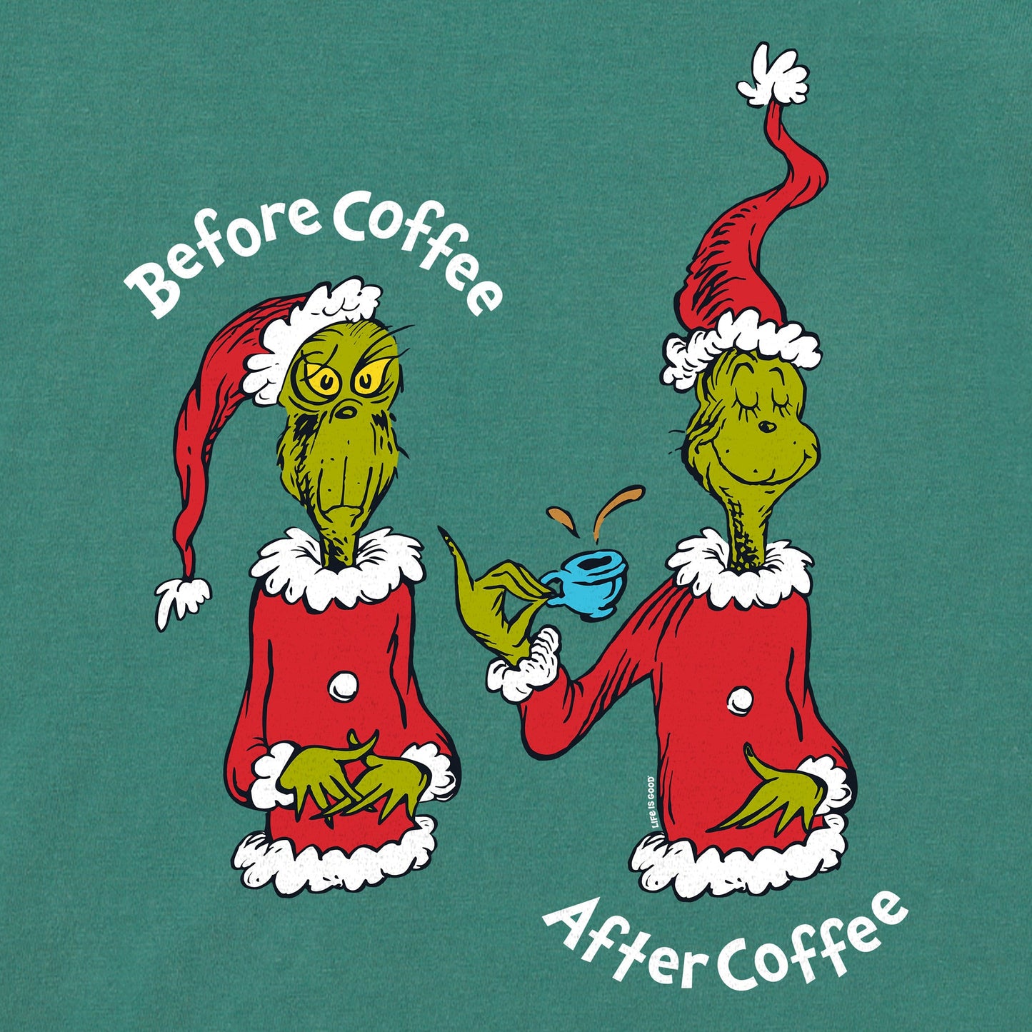 Men's Grinch Before/After Coffee Long Sleeve Crusher Tee