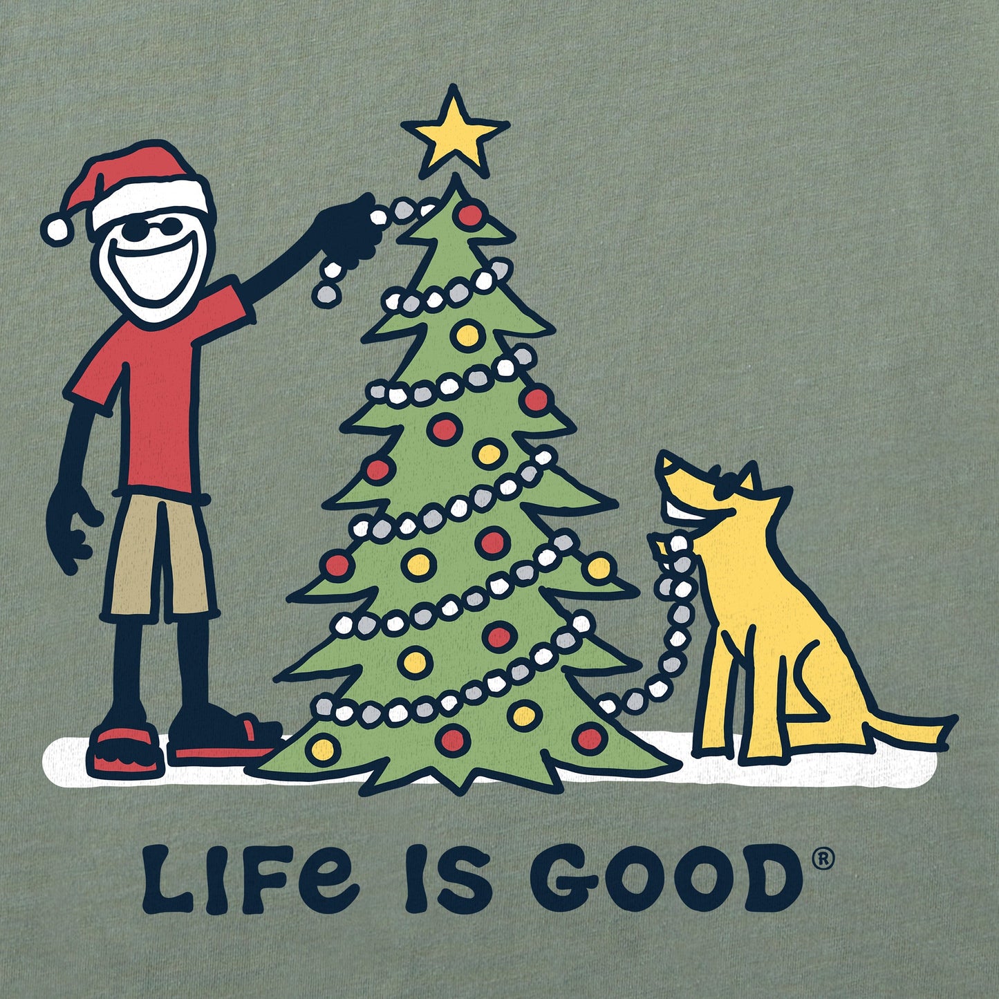 Men's Jake and Rocket Tree Trimming Long Sleeve Crusher Tee