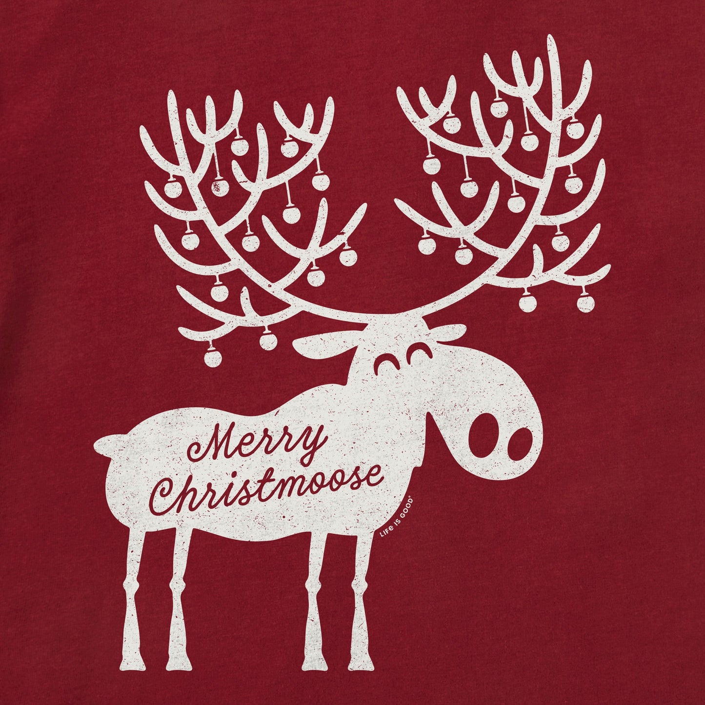 Men's Merry Christmoose Antlers Long Sleeve Crusher Tee