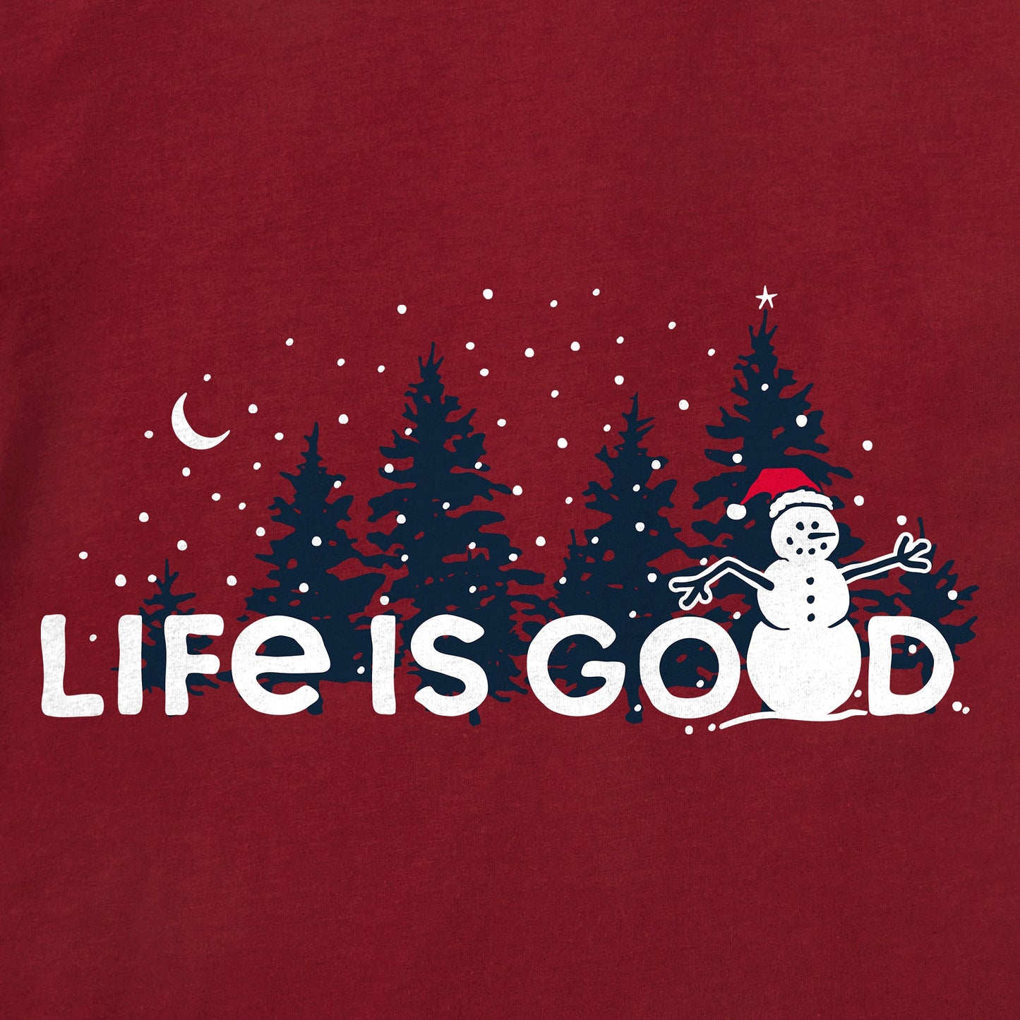 Women's Snowman Landscape Long Sleeve Crusher Vee