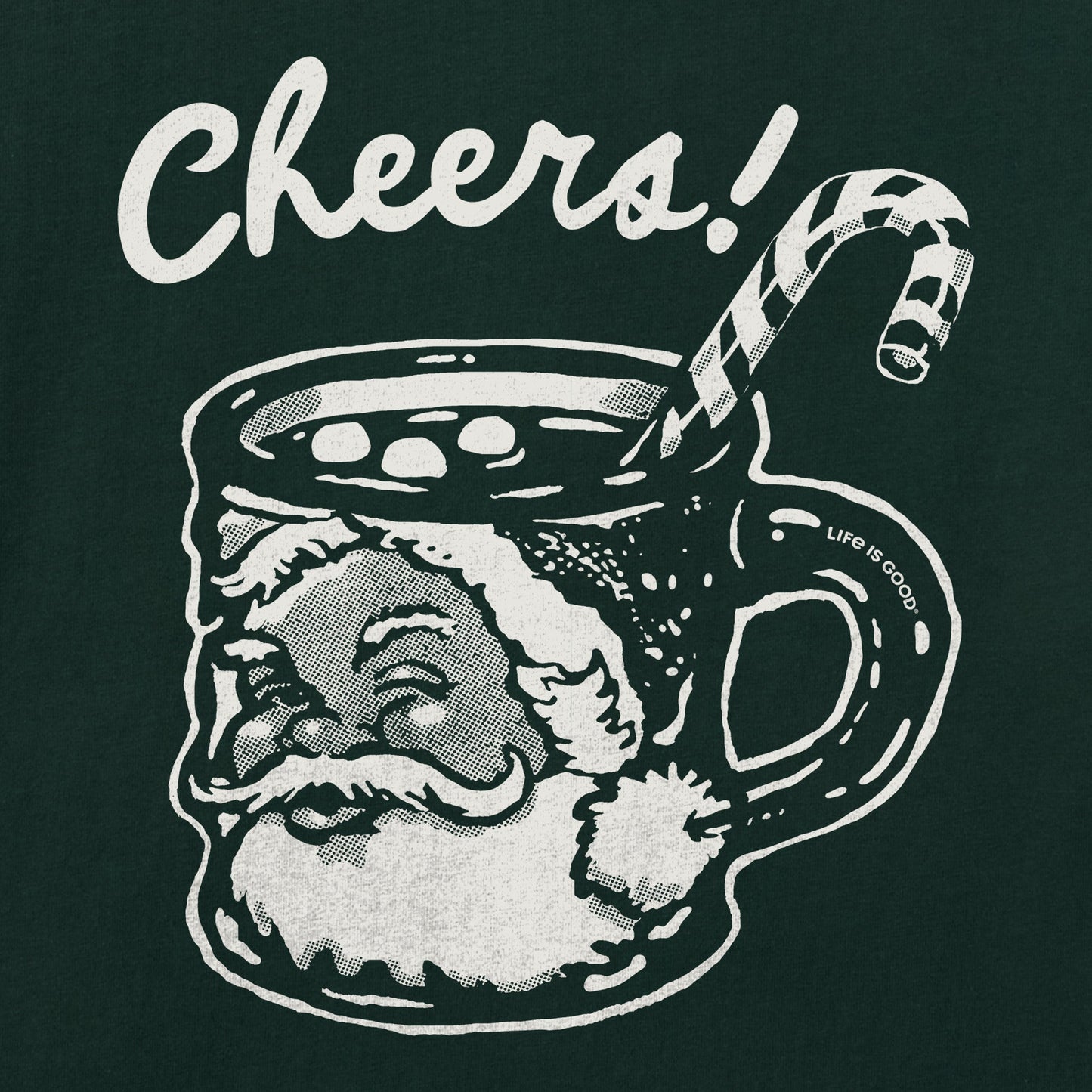 Women's Cheers Santa Mug Short Sleeve Crusher Boxy Tee