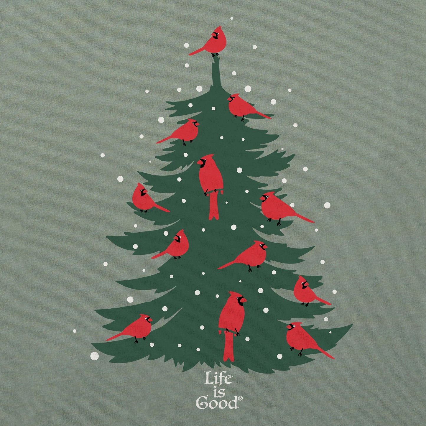 Women's Cardinal Holiday Tree Long Sleeve Crusher Tee