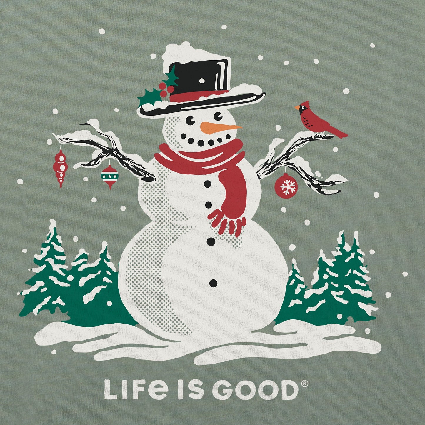 Women's Christmas Snowman Long Sleeve Crusher Tee