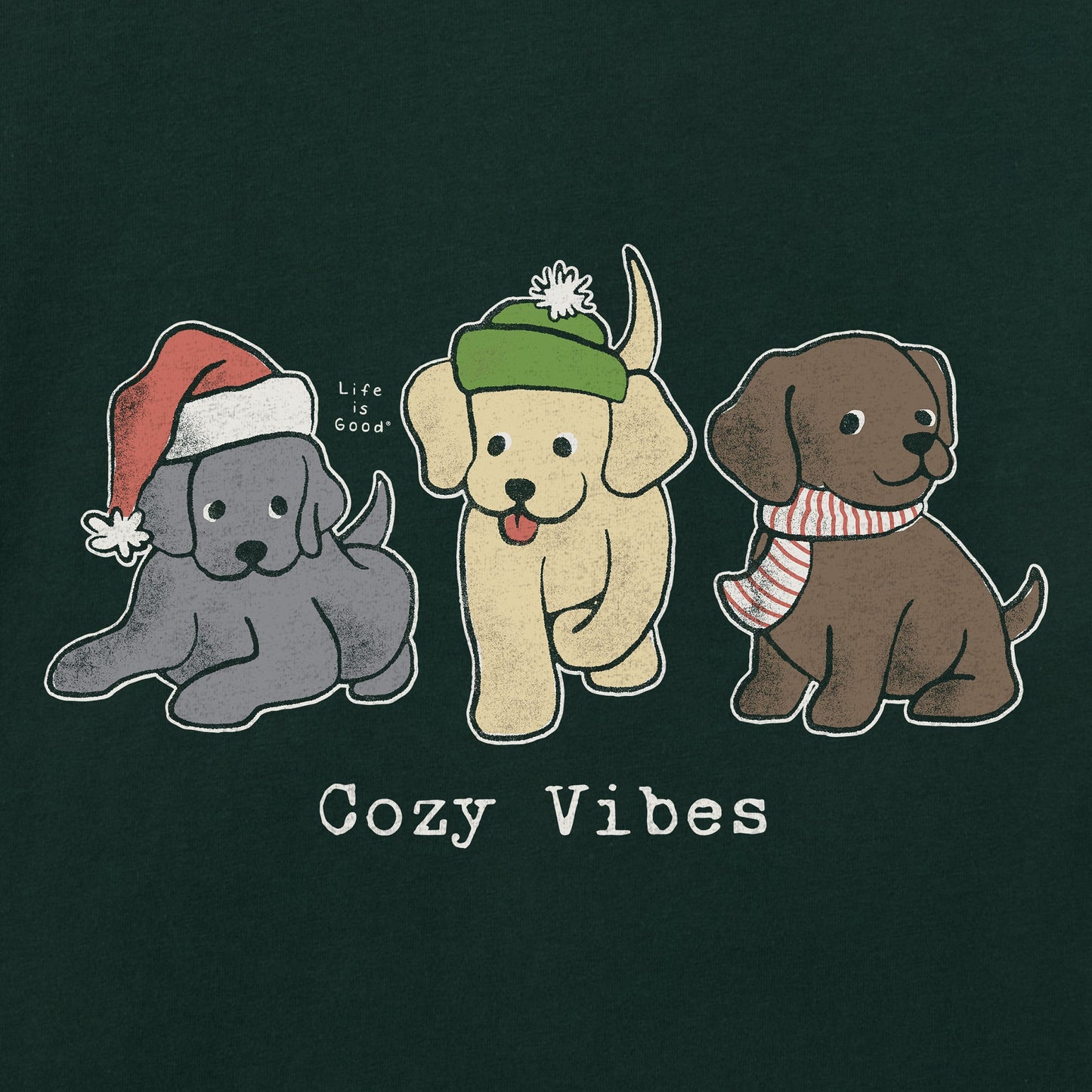 Women's Cozy Vibes Puppies Long Sleeve Crusher Tee