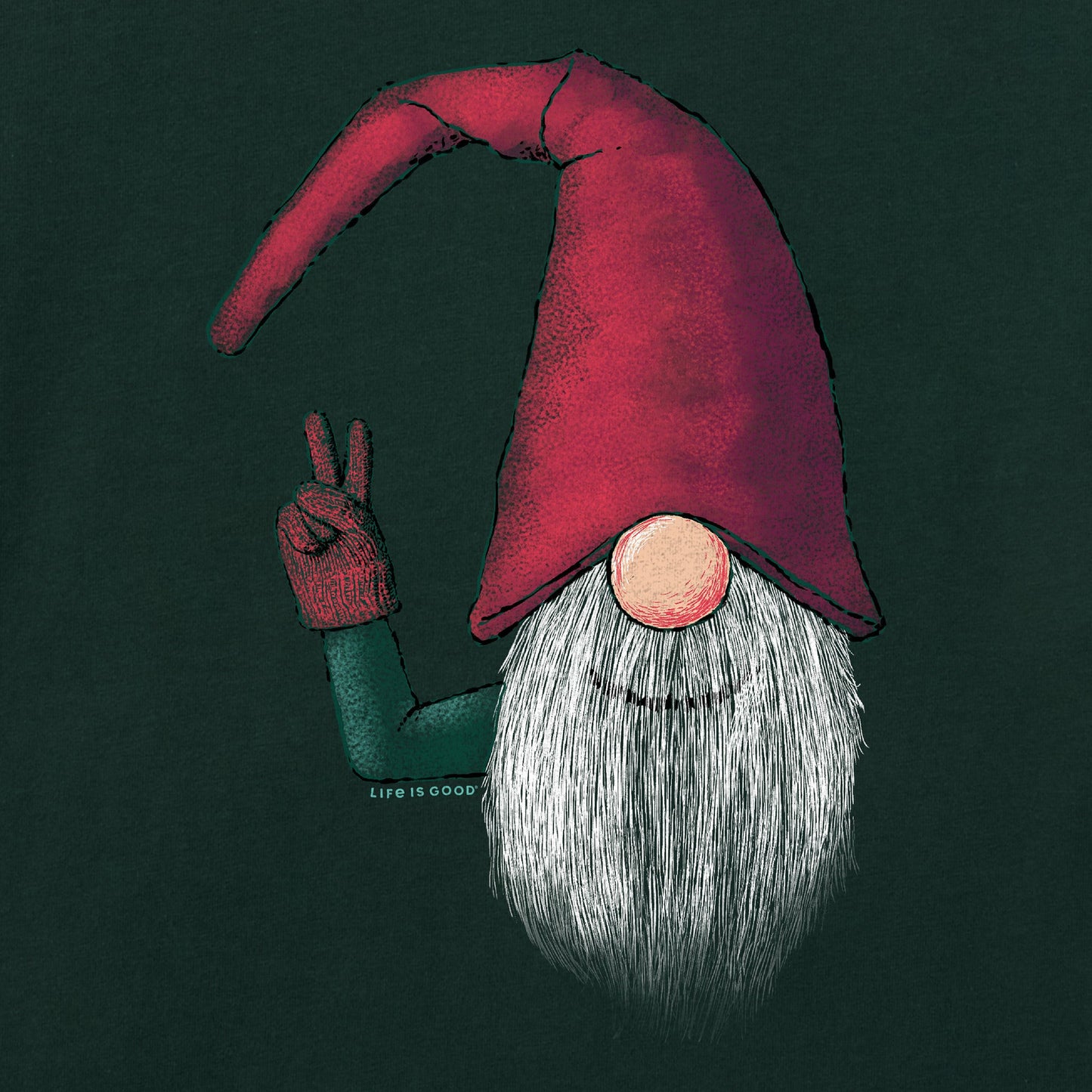 Women's Elf Peace Long Sleeve Crusher Tee