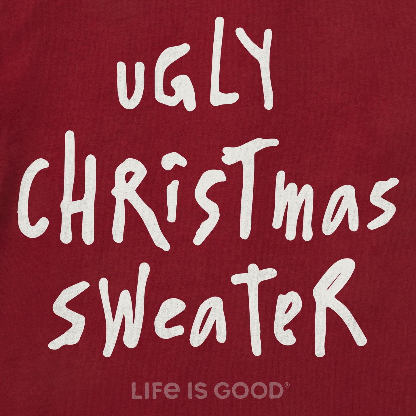 Women's Ugly Christmas Sweater Long Sleeve Crusher Tee