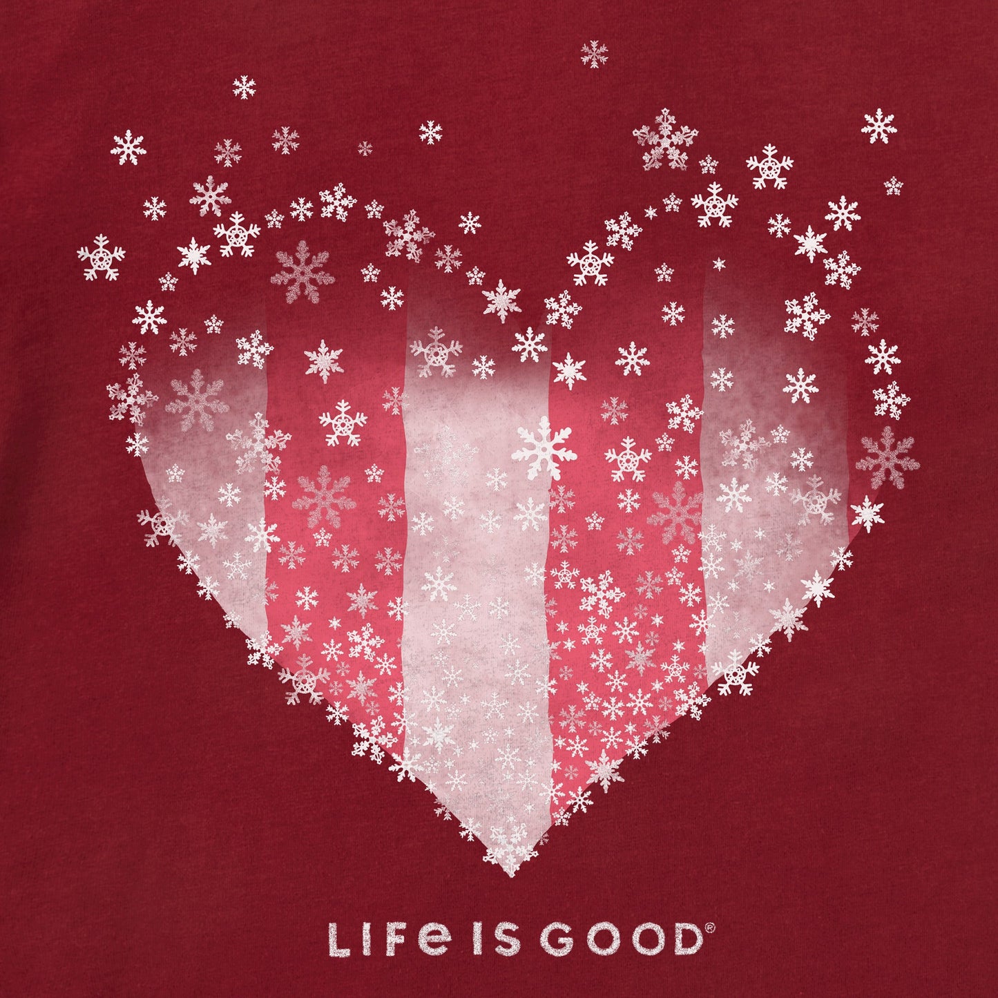 Women's Christmas Heart Long Sleeve Crusher Tee
