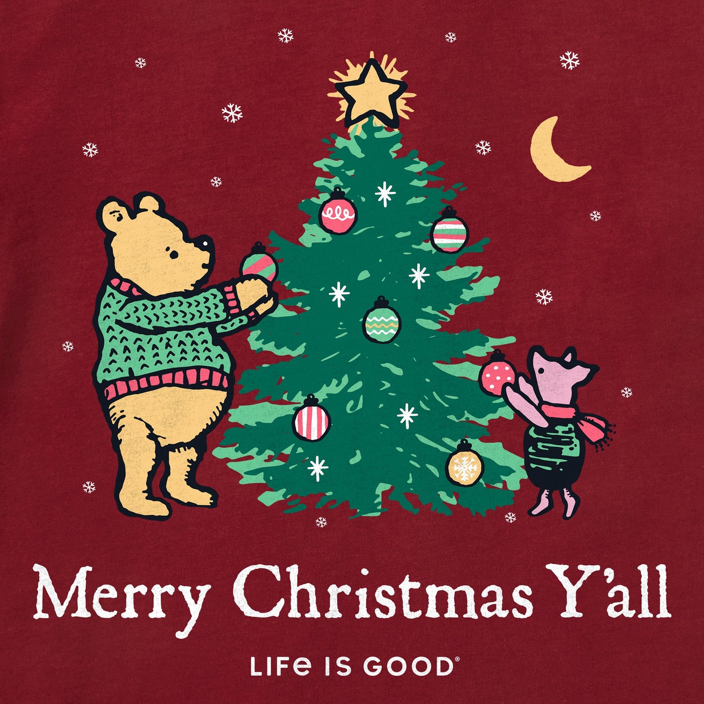 Women's Winnie Merry Christmas Y'all Long Sleeve Crusher Tee