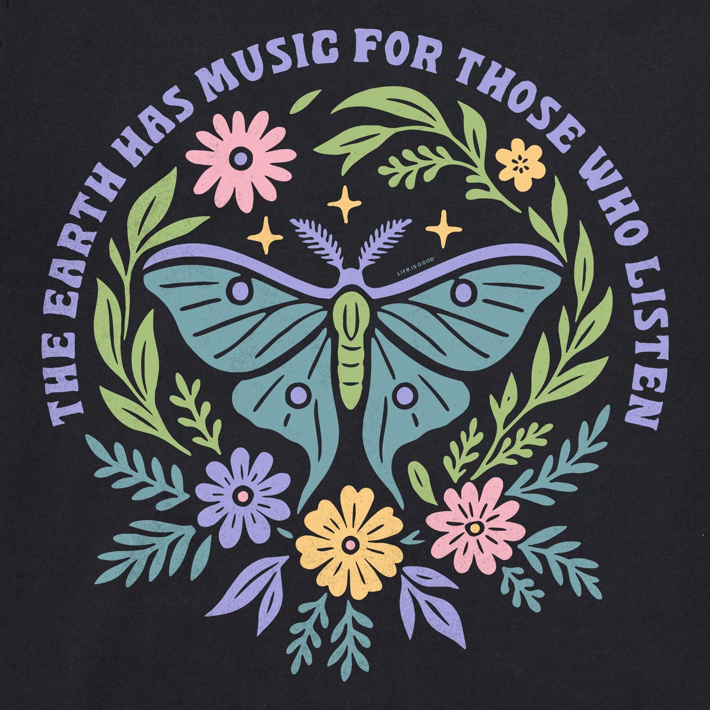 Women's The Earth has Music Moth Short Sleeve Crusher Boxy Tee