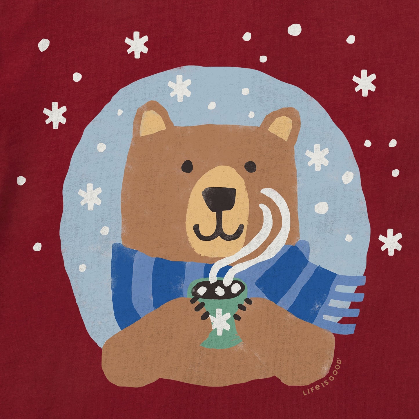 Kids Cocoa Bear Long Sleeve Crusher Tee